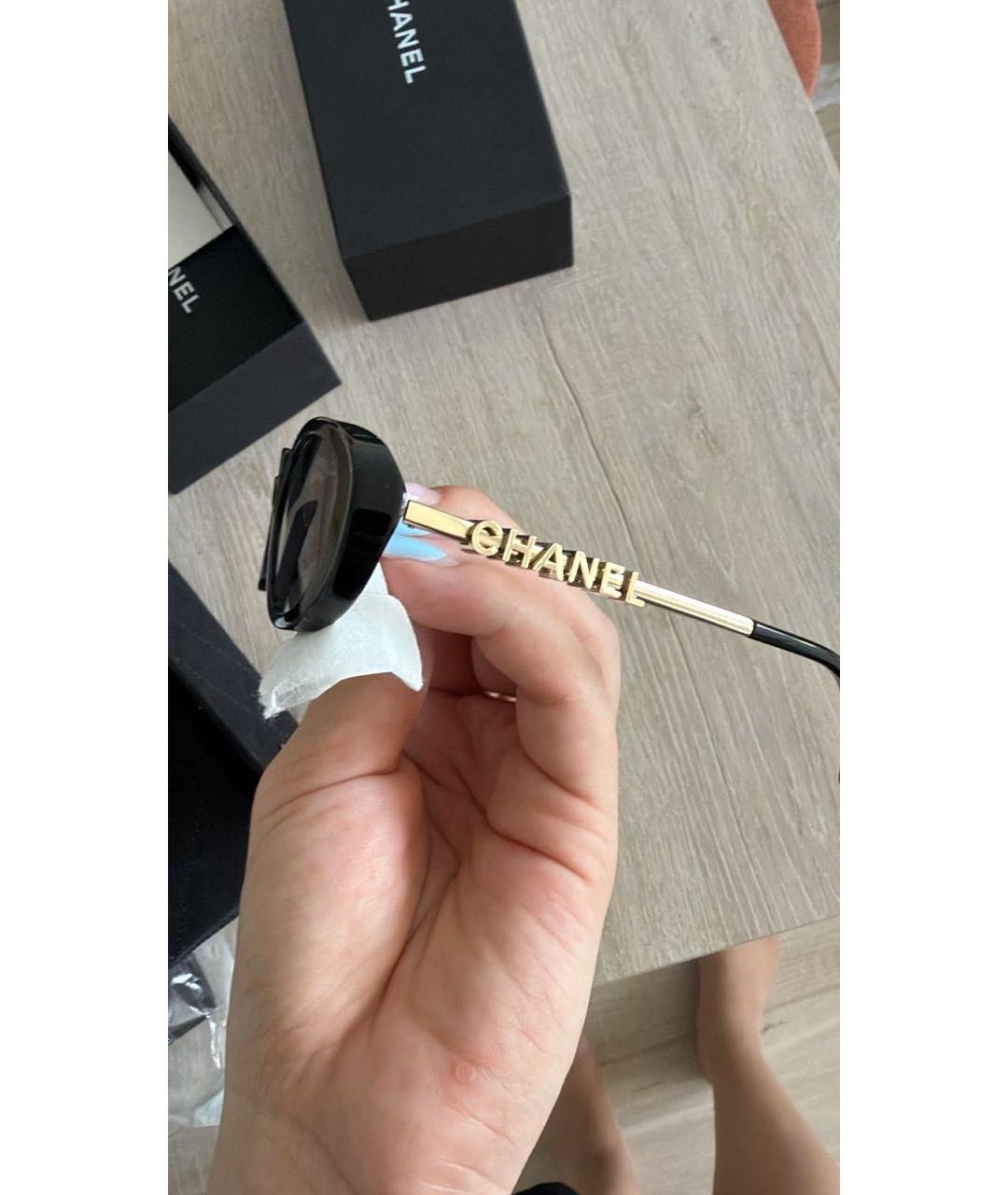 CHANEL Черные пластиковые солнцезащитные очки, фото 4