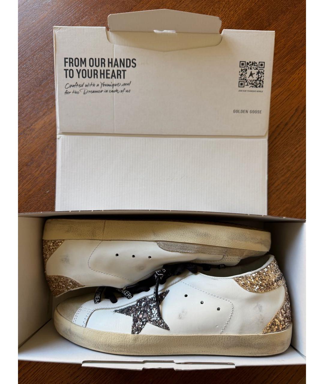 GOLDEN GOOSE Белые кожаные кеды, фото 3