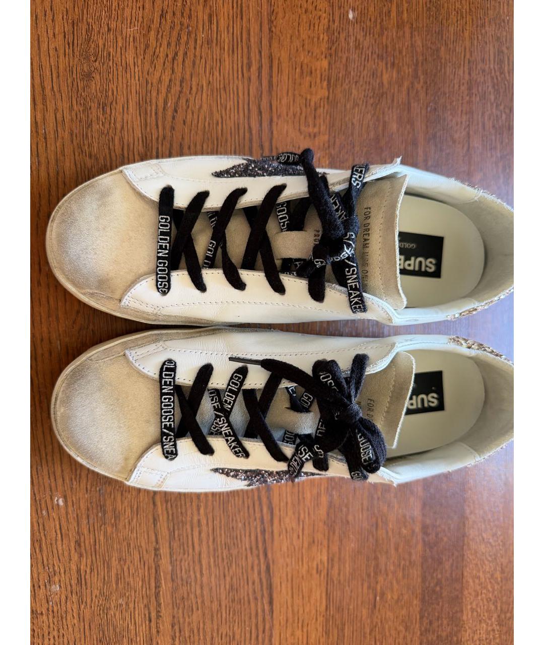GOLDEN GOOSE Белые кожаные кеды, фото 2