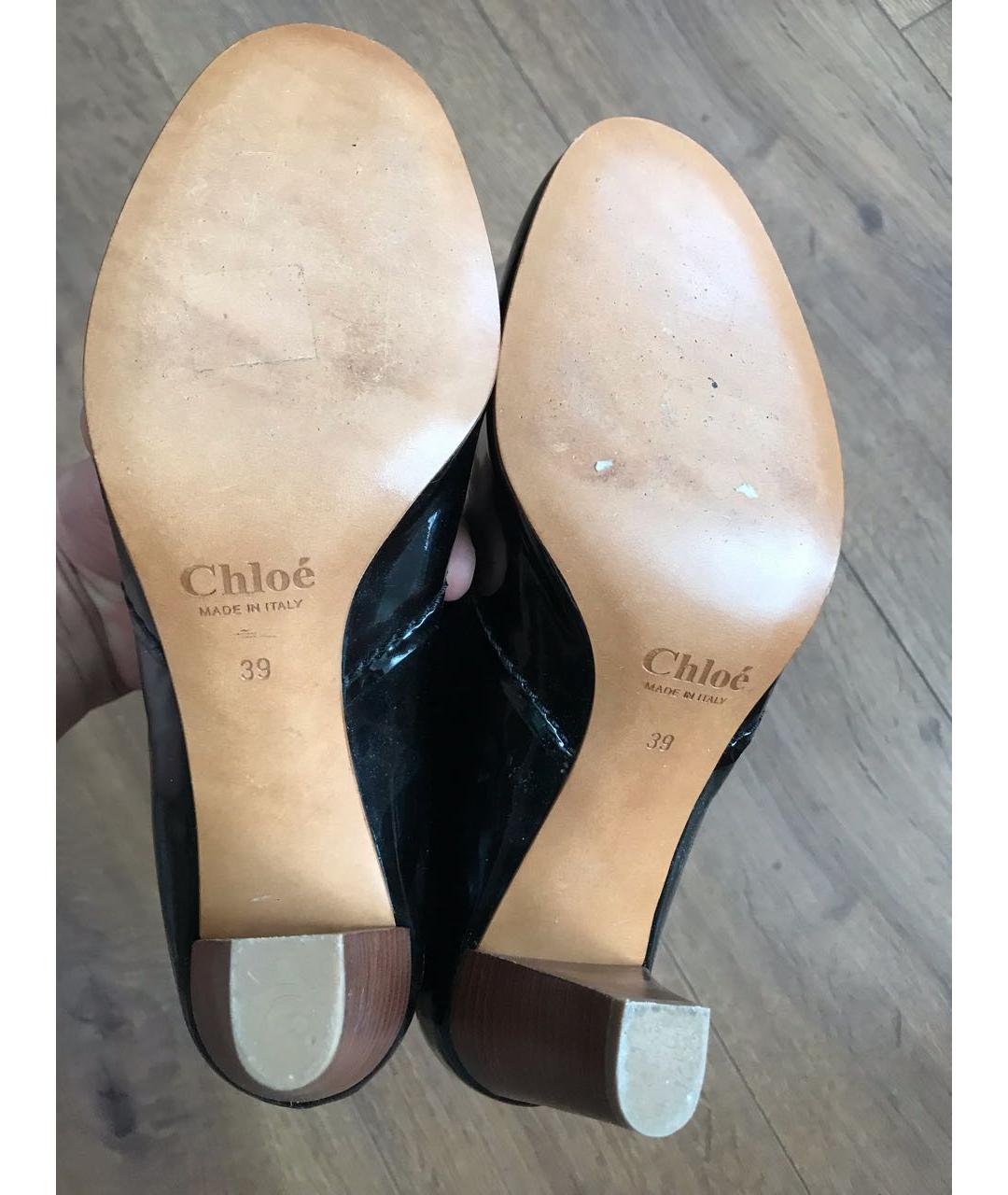 CHLOE Черные полусапоги из лакированной кожи, фото 5