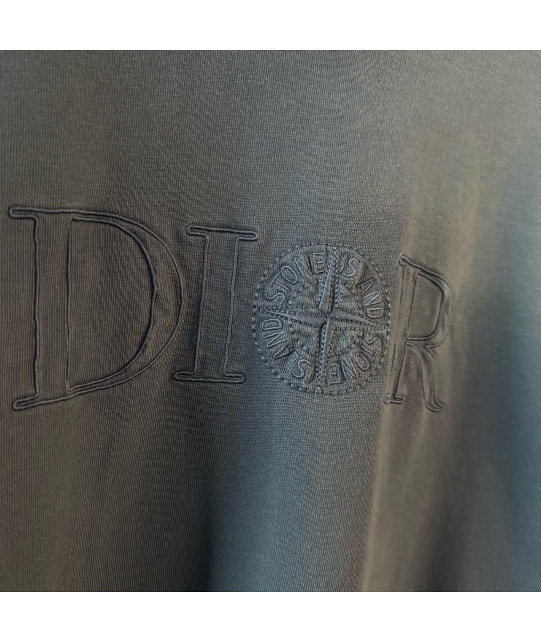 CHRISTIAN DIOR Голубая хлопковая футболка, фото 5