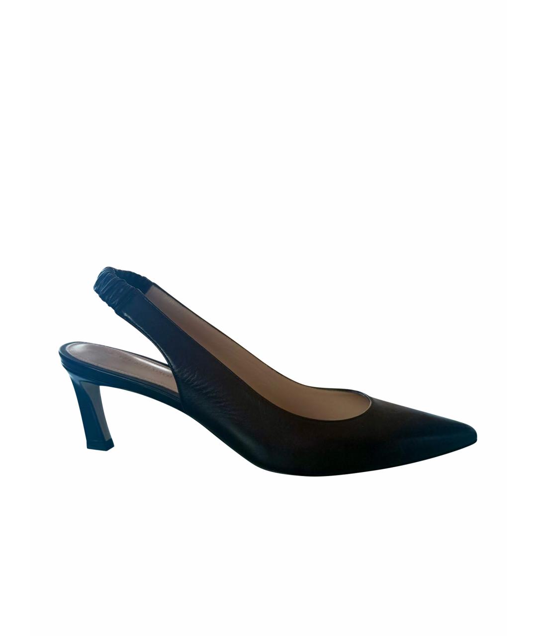 STUART WEITZMAN Черные кожаные босоножки, фото 1