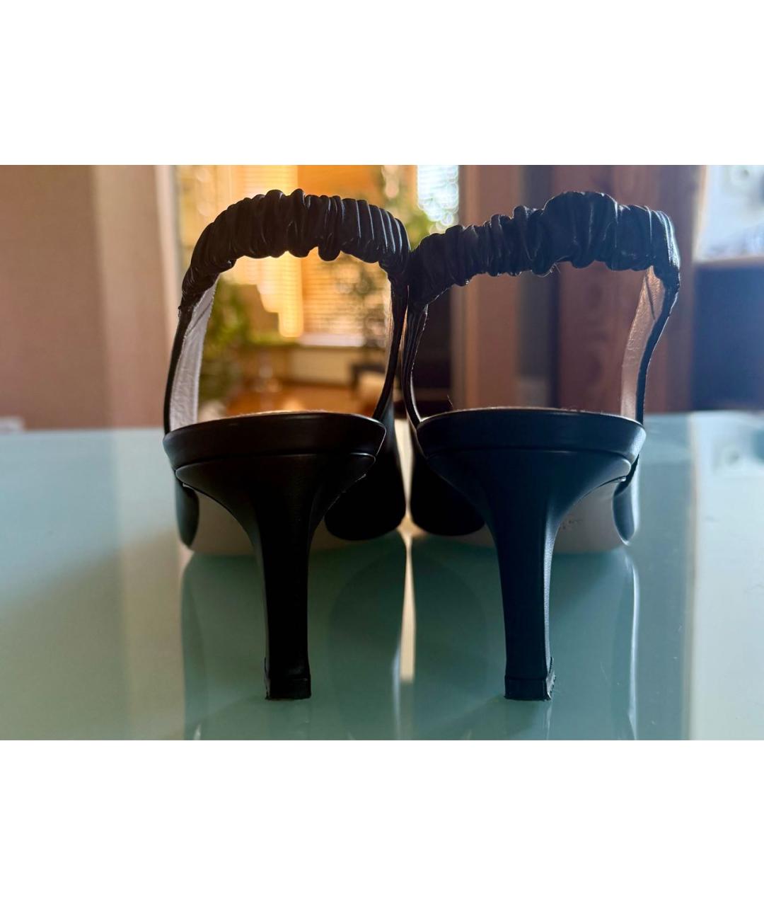 STUART WEITZMAN Черные кожаные босоножки, фото 4