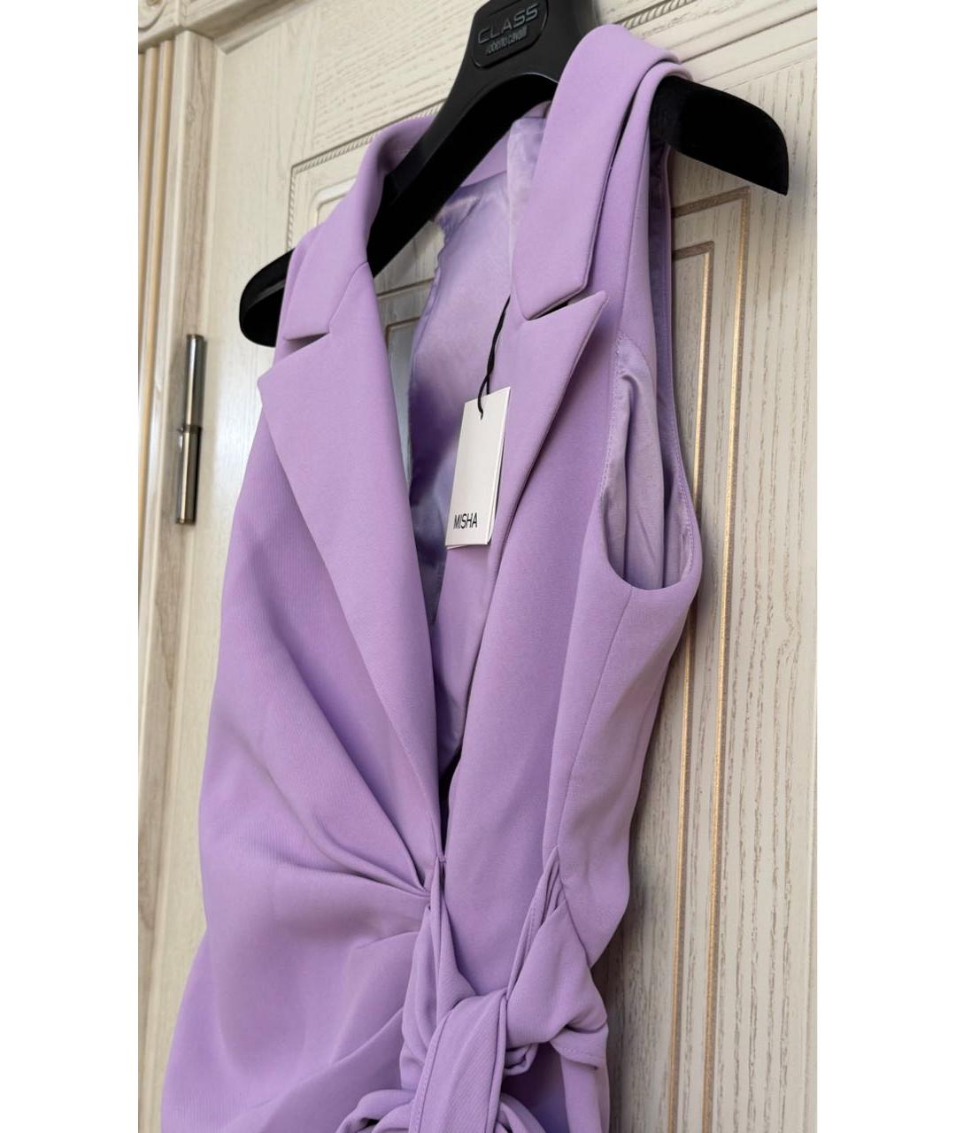MISHA COLLECTION Фиолетовое полиэстеровое вечернее платье, фото 5