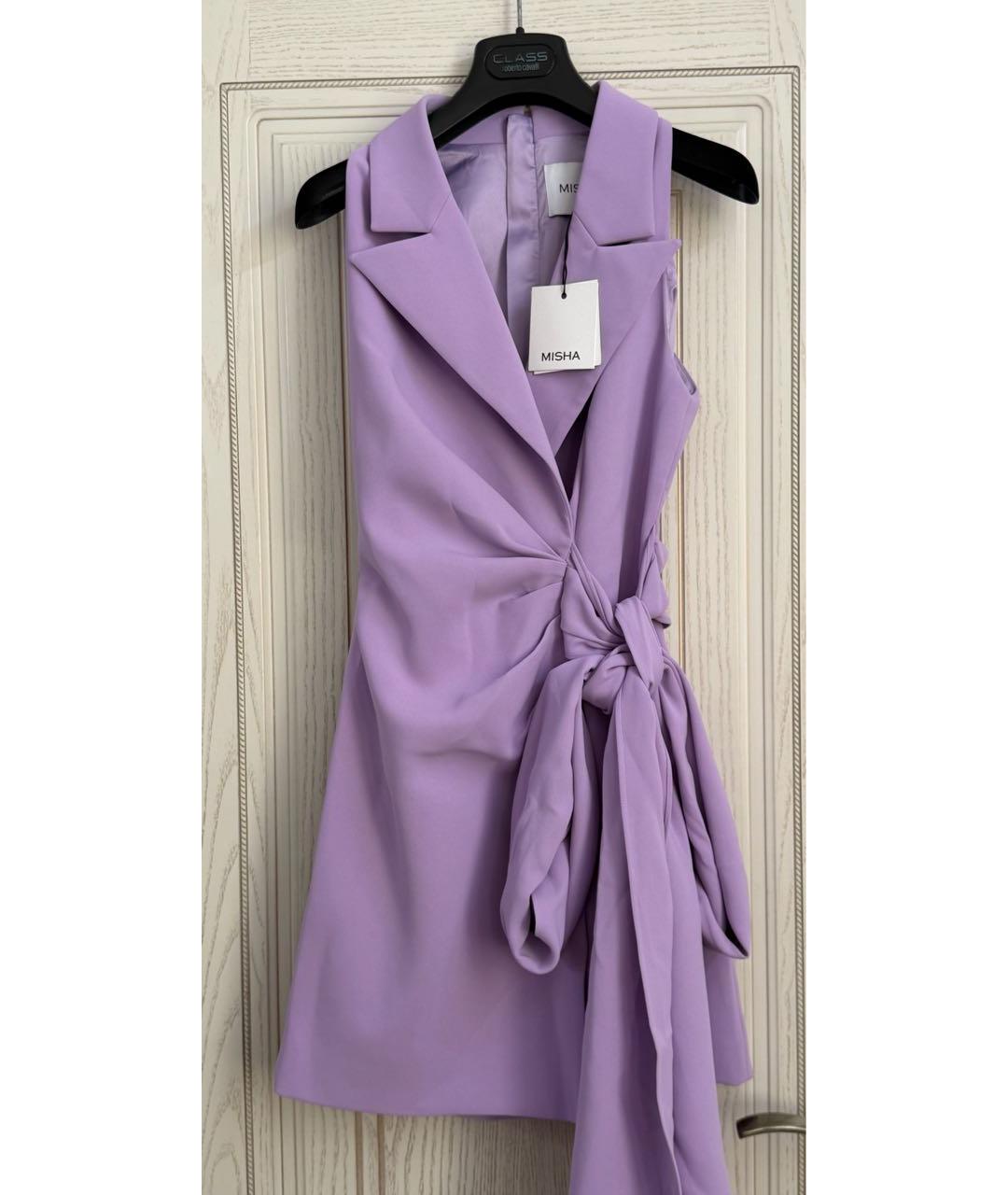 MISHA COLLECTION Фиолетовое полиэстеровое вечернее платье, фото 4