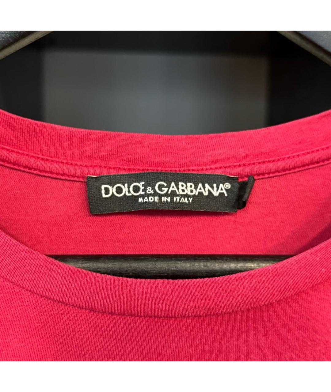 DOLCE&GABBANA Красная хлопковая футболка, фото 4