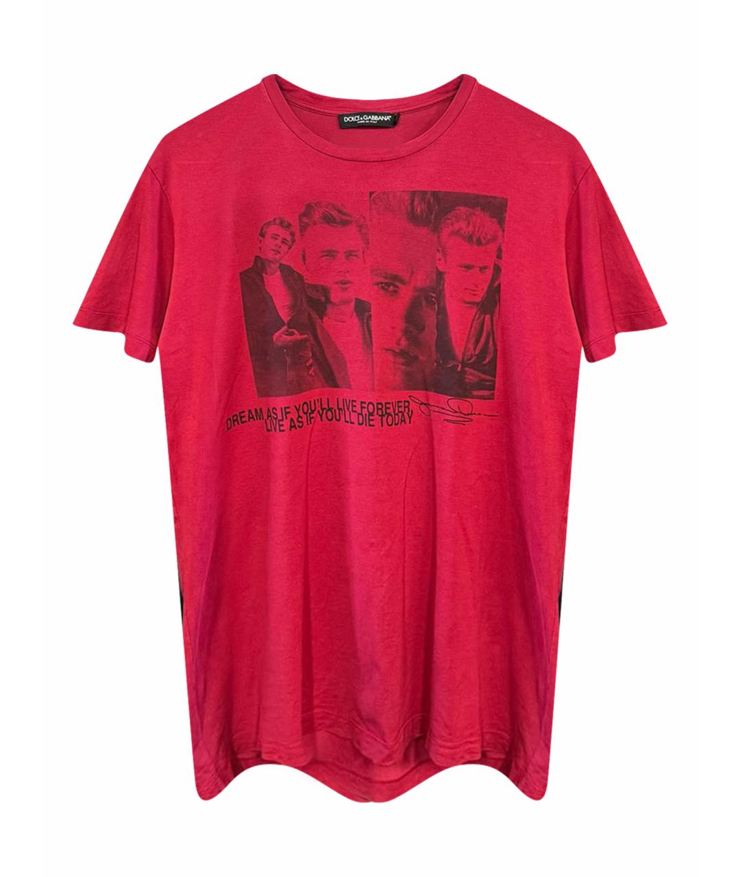 DOLCE&GABBANA Красная хлопковая футболка, фото 1