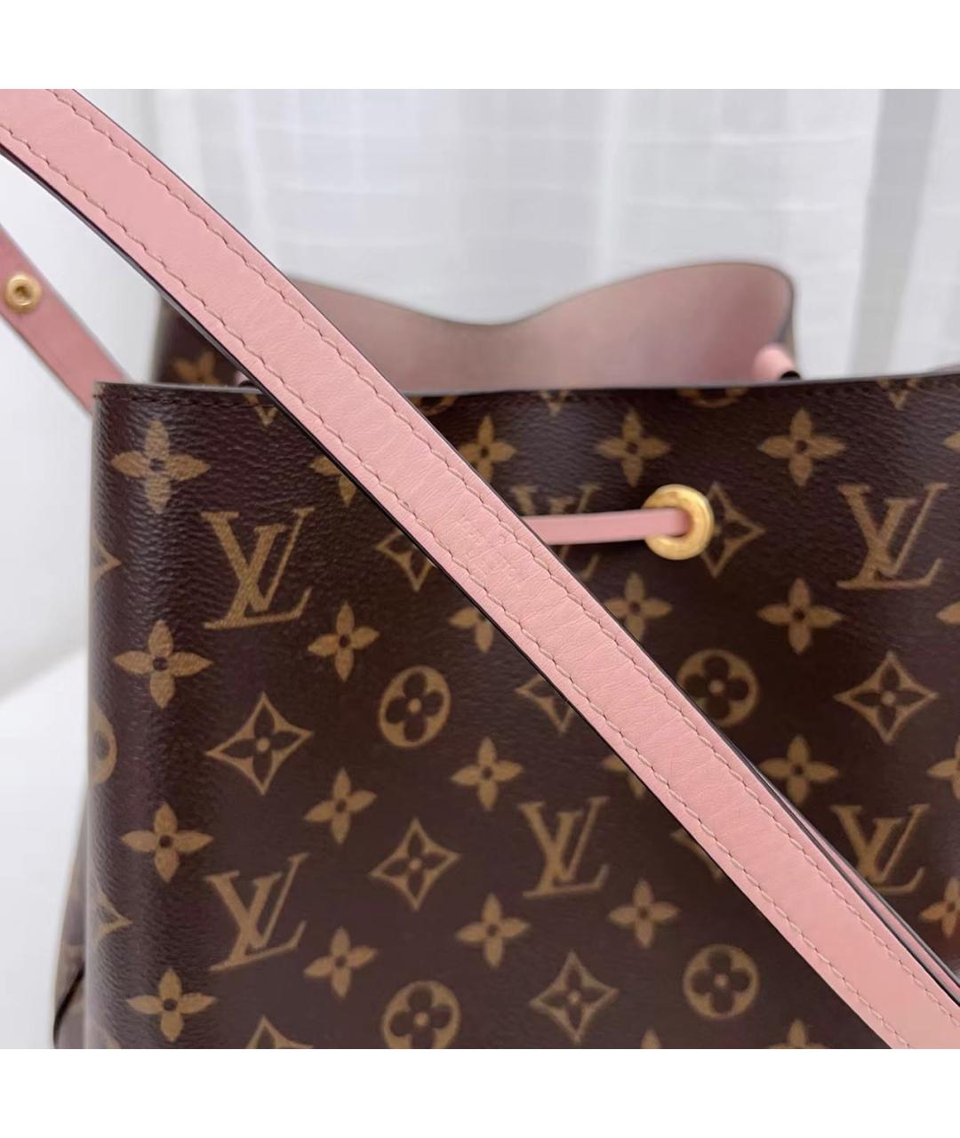LOUIS VUITTON Розовая кожаная сумка тоут, фото 6
