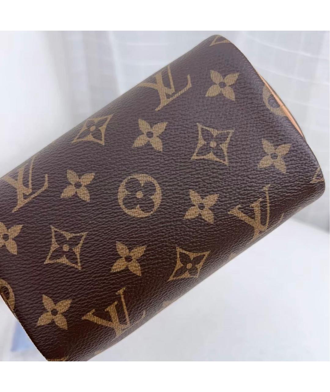 LOUIS VUITTON Коричневая кожаная сумка через плечо, фото 8