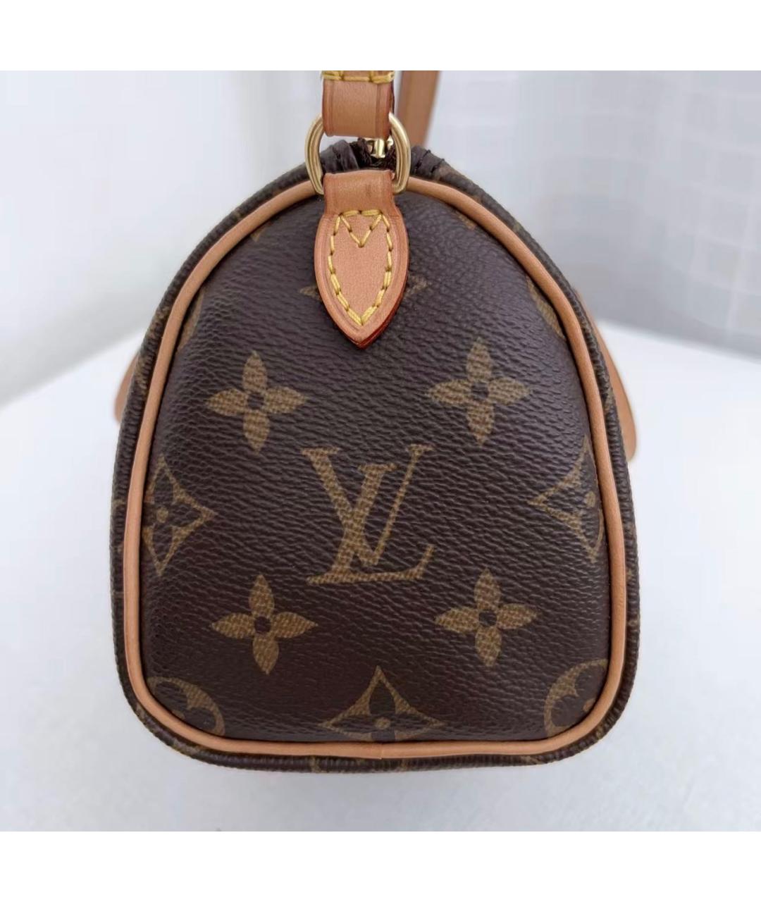 LOUIS VUITTON Коричневая кожаная сумка через плечо, фото 3