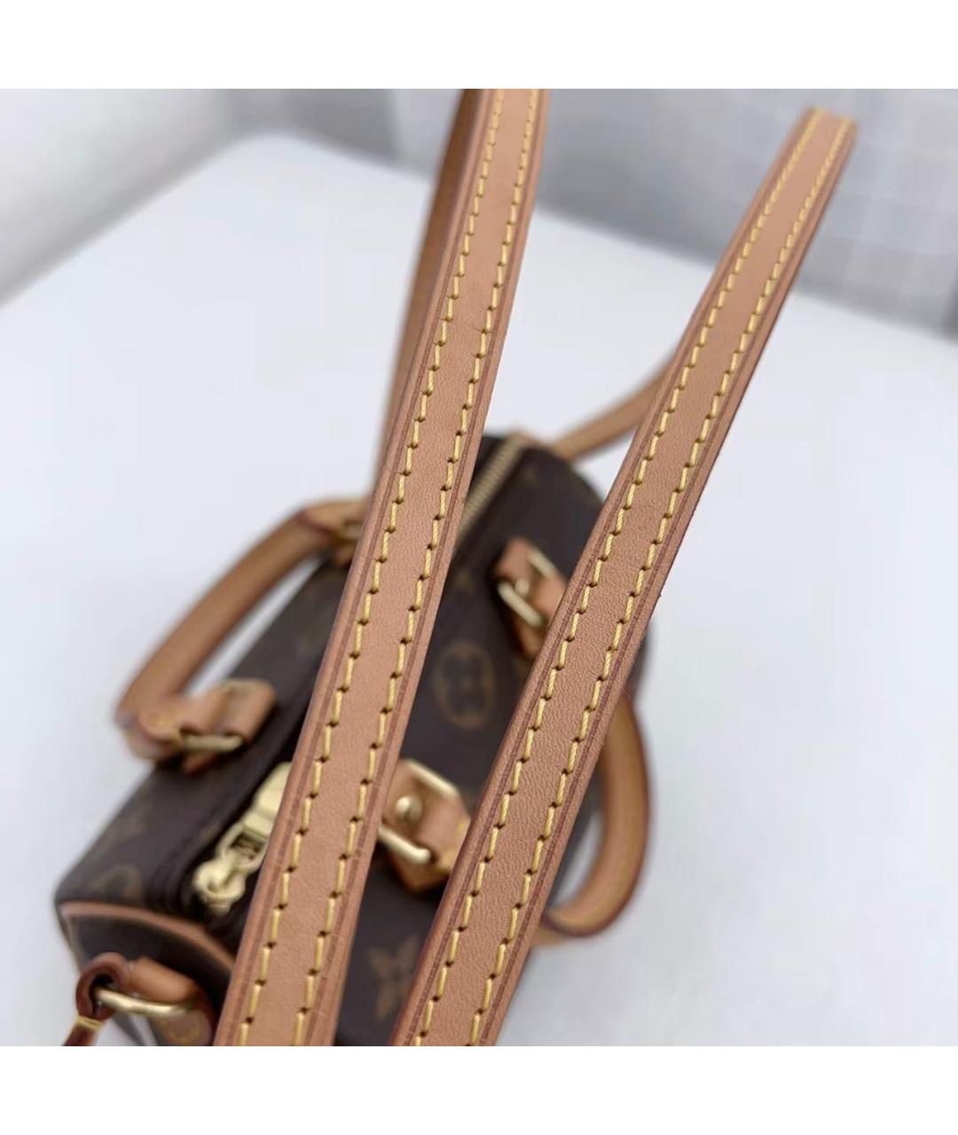 LOUIS VUITTON Коричневая кожаная сумка через плечо, фото 5