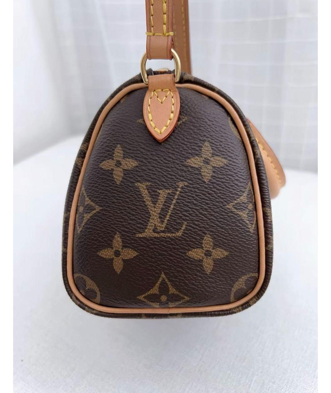 LOUIS VUITTON Коричневая кожаная сумка через плечо, фото 4