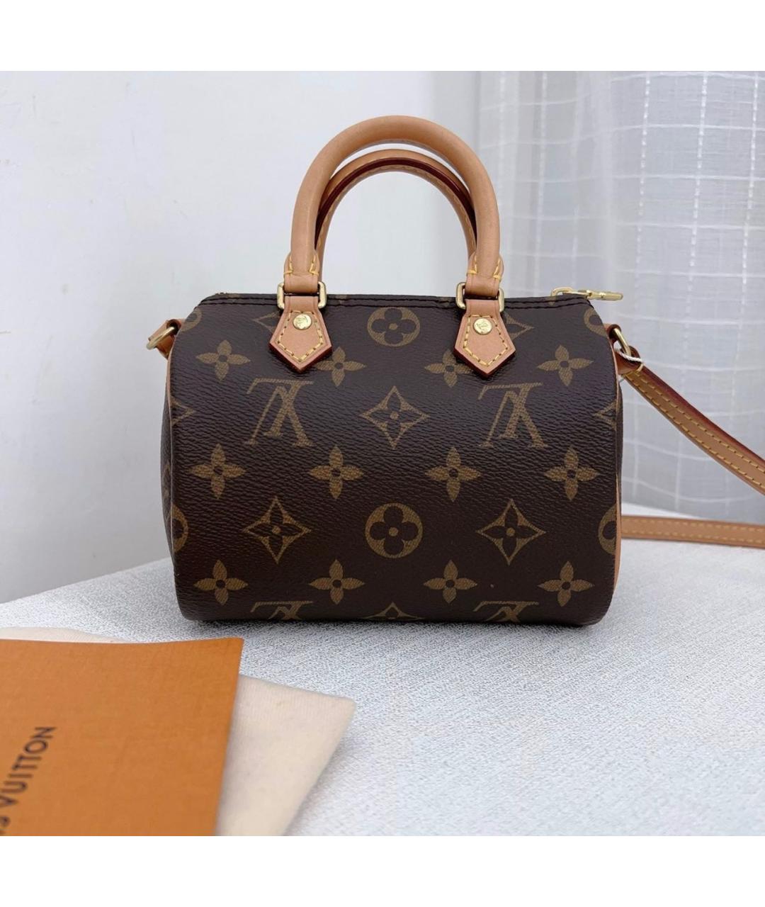 LOUIS VUITTON Коричневая кожаная сумка через плечо, фото 2
