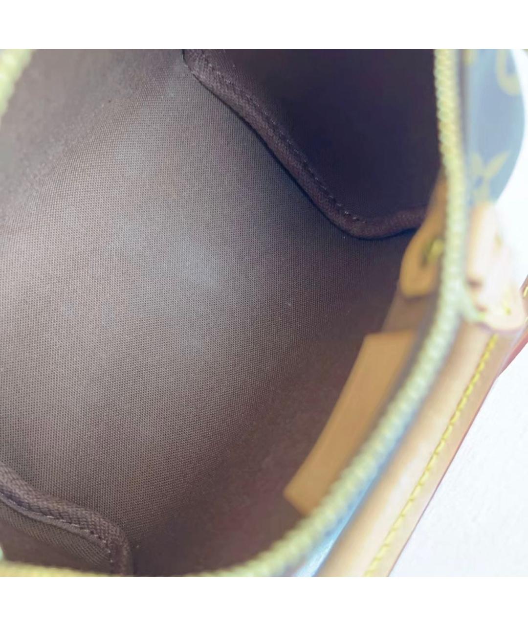 LOUIS VUITTON Коричневая кожаная сумка через плечо, фото 7