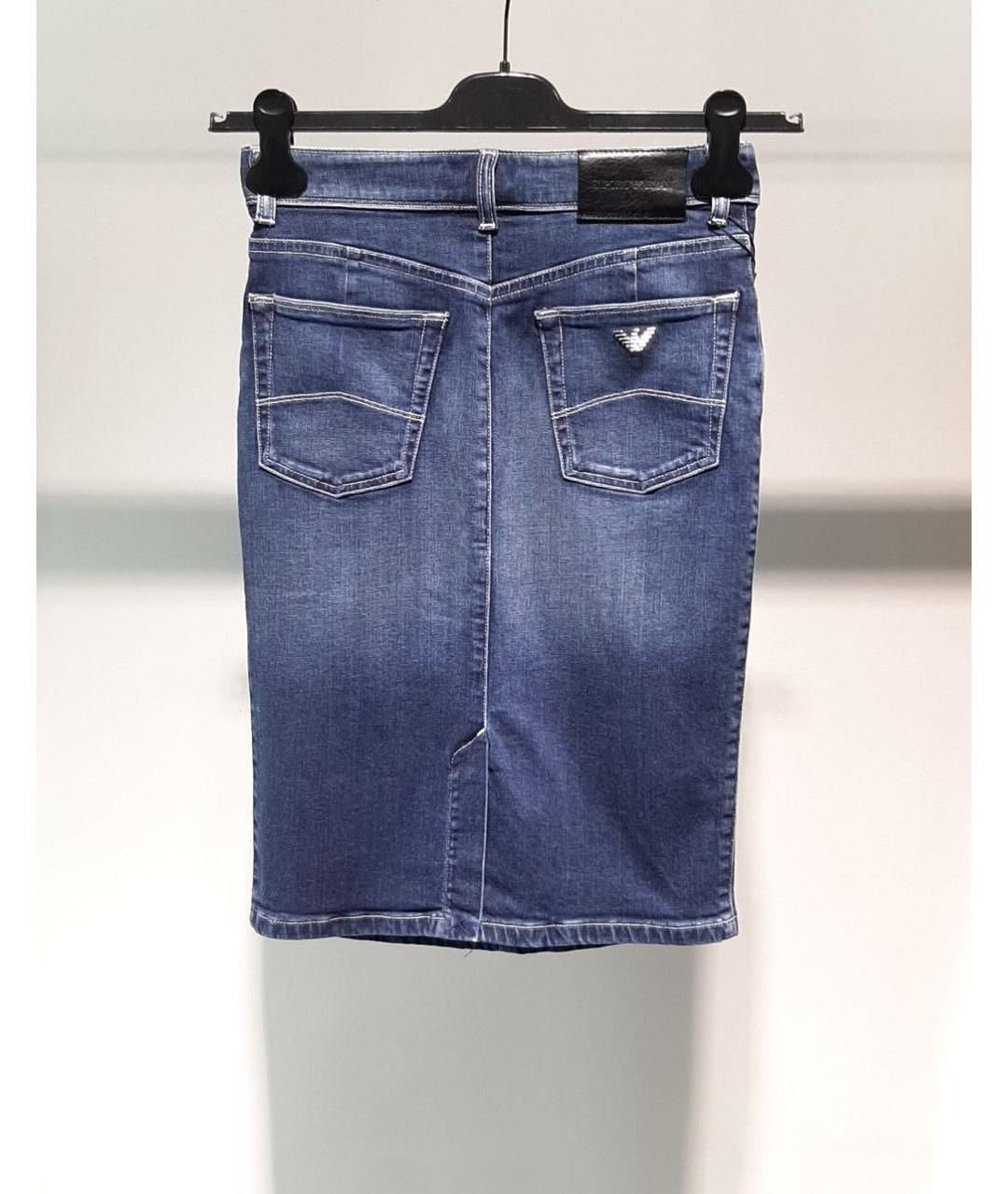 EMPORIO ARMANI Синяя юбка миди, фото 2