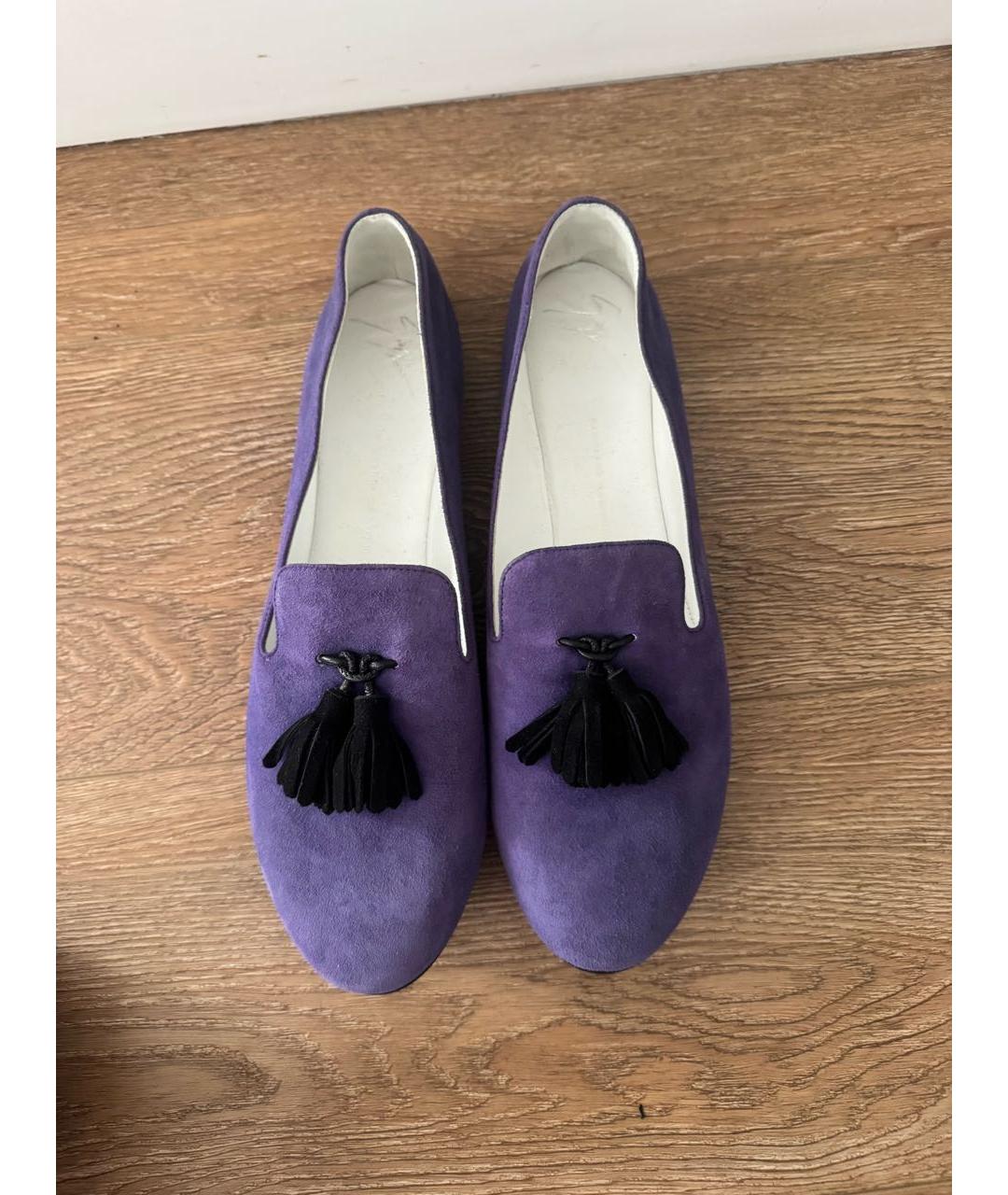 GIUSEPPE ZANOTTI DESIGN Фиолетовые замшевые лоферы, фото 3
