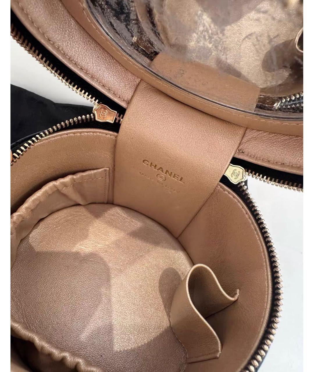 CHANEL Черная кожаная сумка с короткими ручками, фото 8