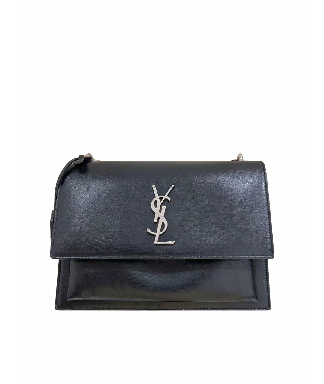 SAINT LAURENT Черная кожаная сумка через плечо, фото 1