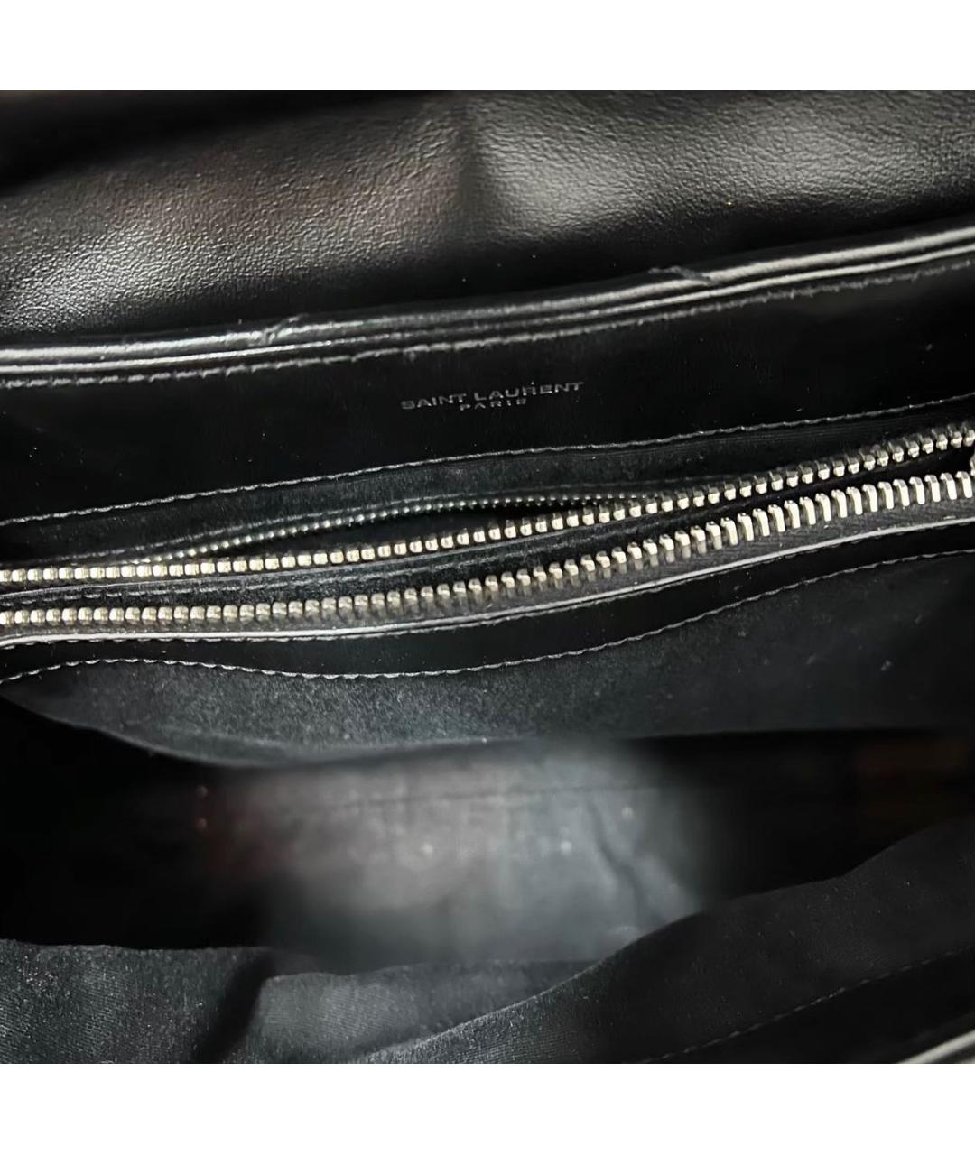 SAINT LAURENT Черная кожаная сумка через плечо, фото 6