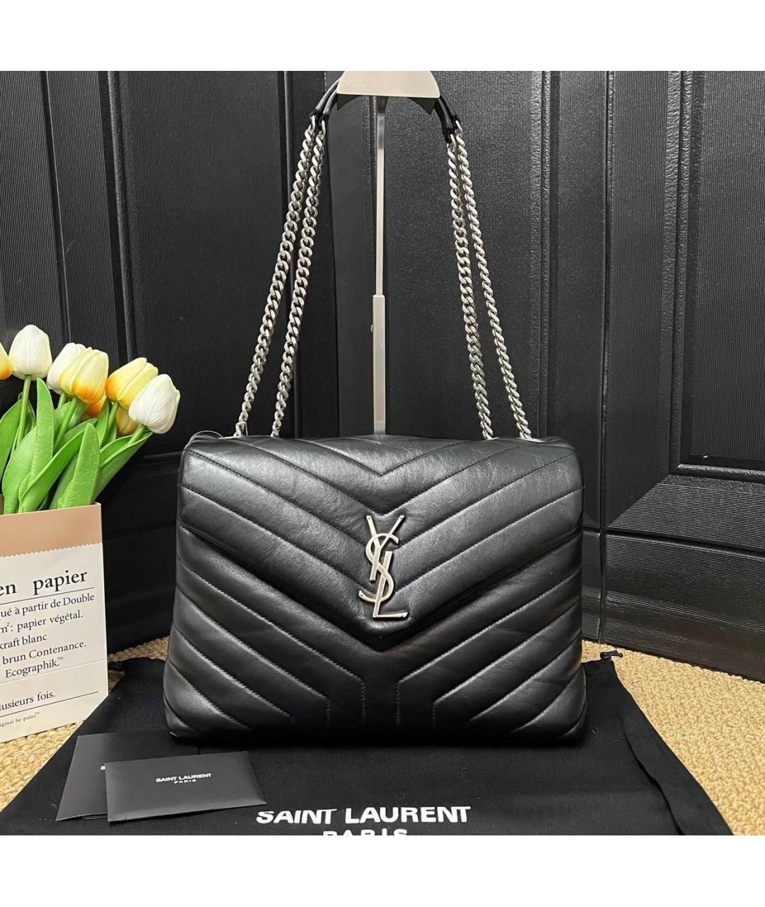 SAINT LAURENT Черная кожаная сумка через плечо, фото 7