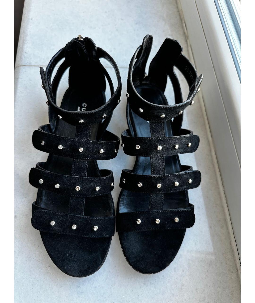 GUCCI Черные замшевые босоножки, фото 2