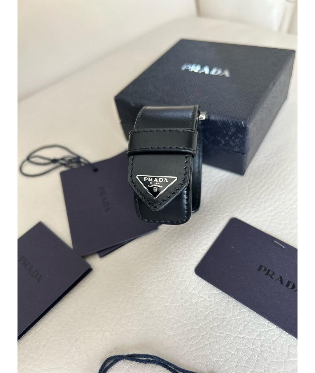 PRADA Черный кожаный браслет, фото 7