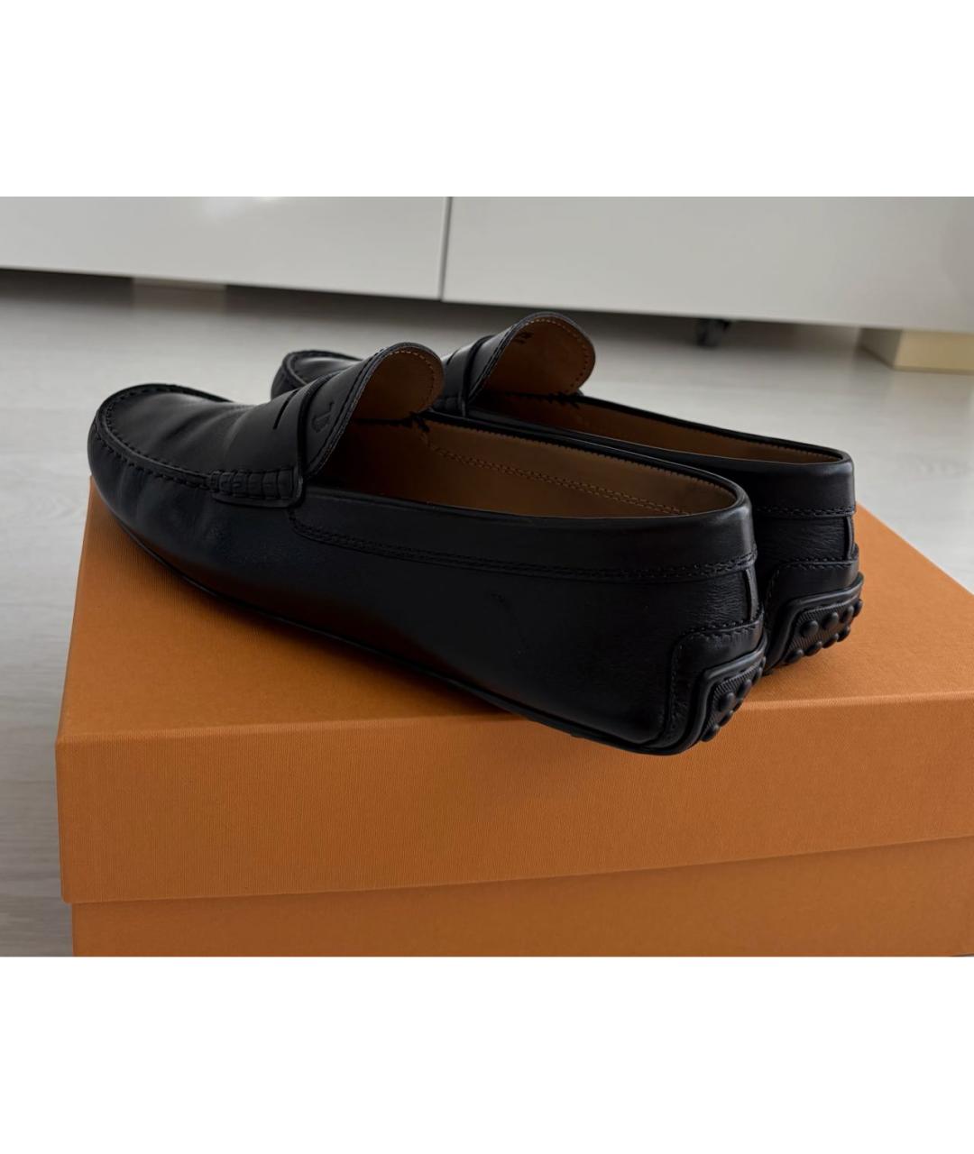 TOD'S Черные кожаные мокасины, фото 5