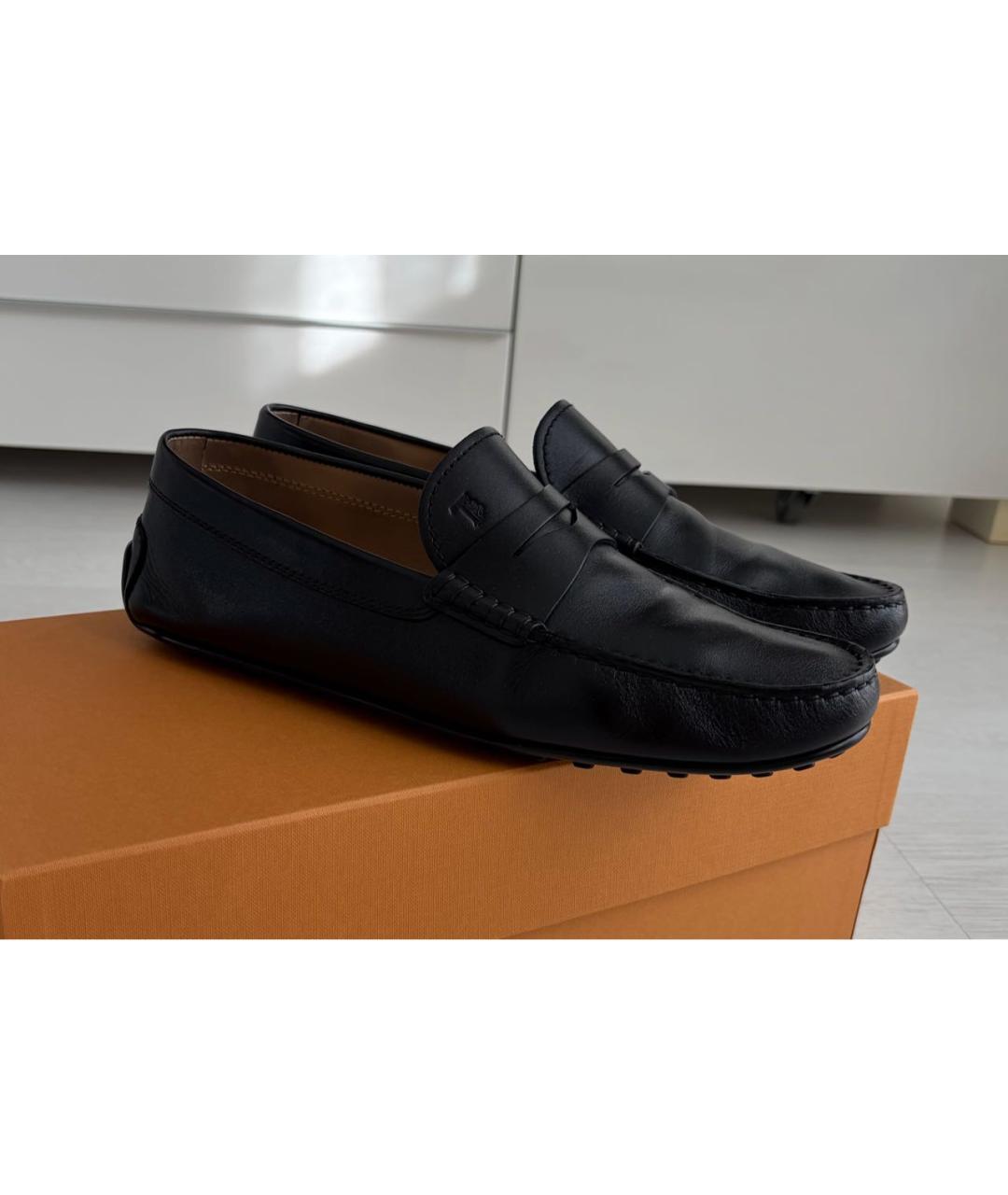 TOD'S Черные кожаные мокасины, фото 4