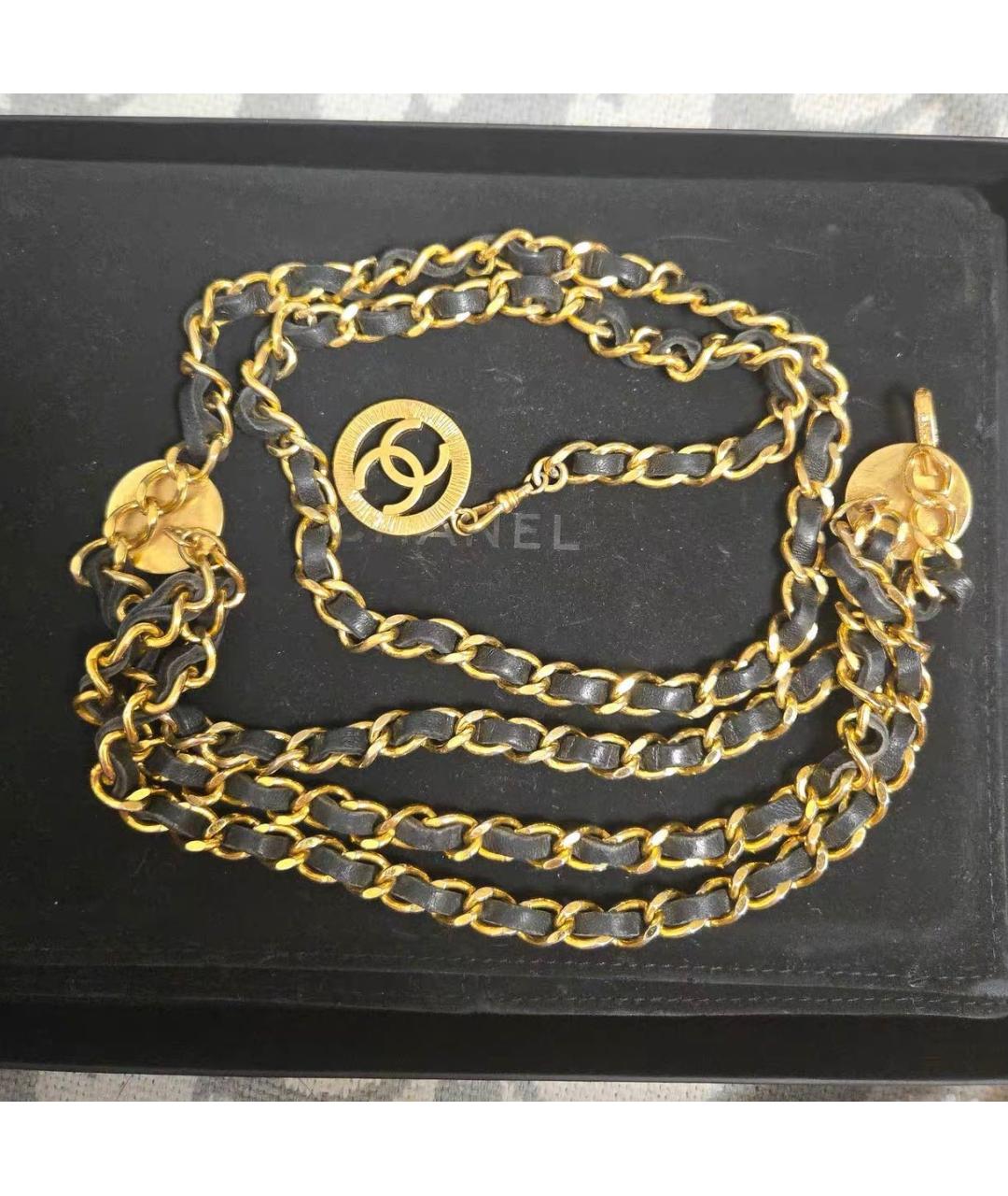 CHANEL Черный кожаный ремень, фото 3