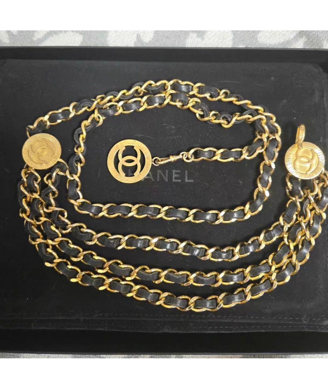 CHANEL Черный кожаный ремень, фото 6