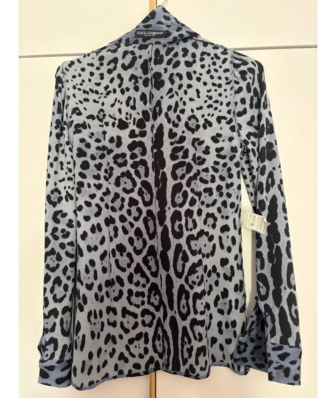 DOLCE&GABBANA Синяя шелковая блузы, фото 3