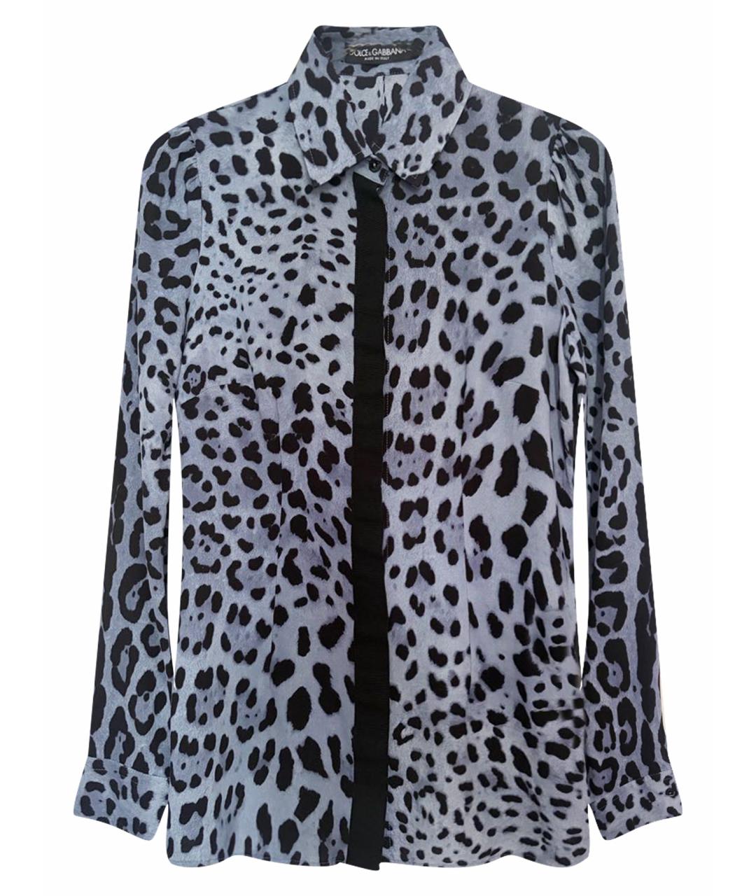 DOLCE&GABBANA Синяя шелковая блузы, фото 1