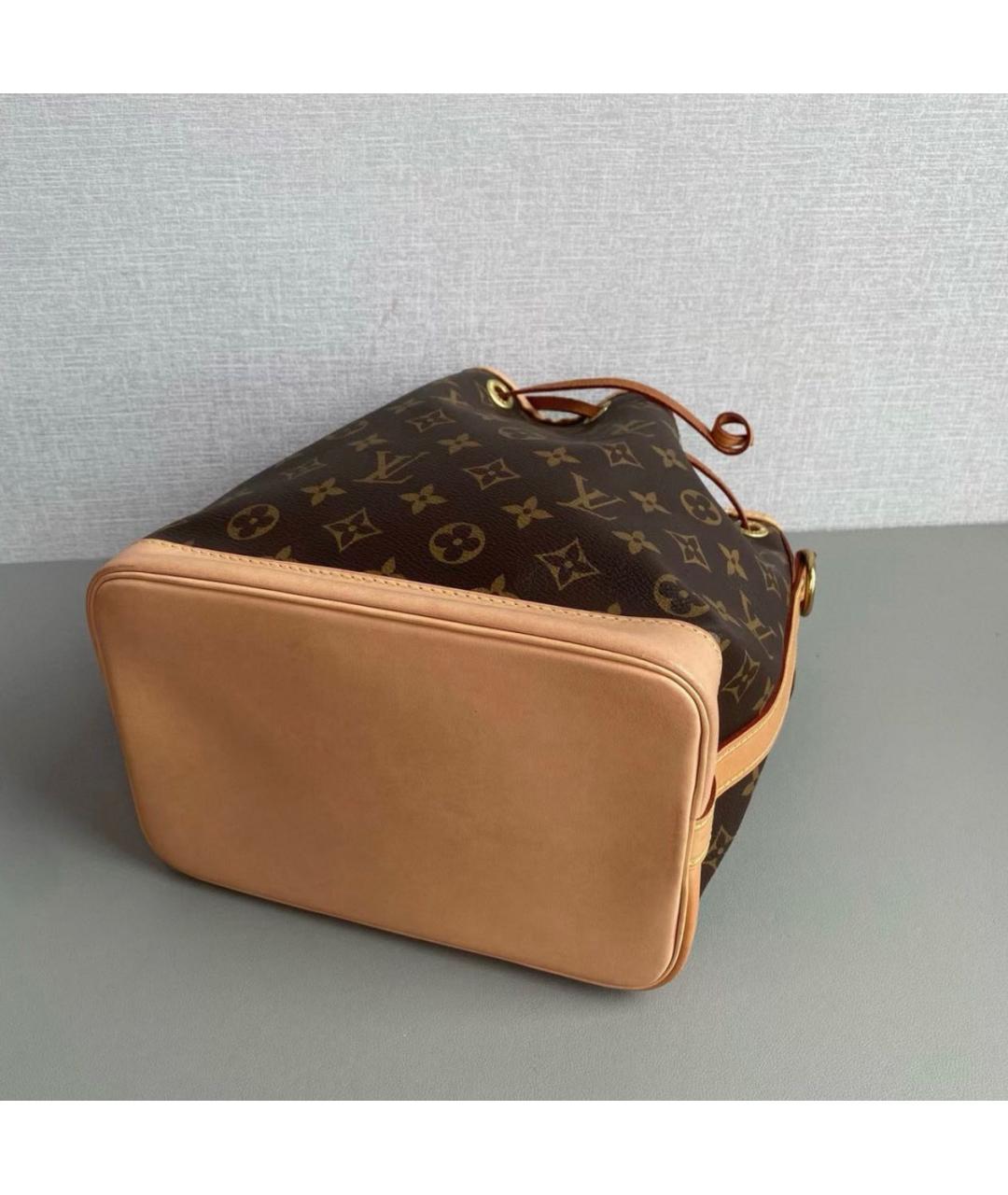 LOUIS VUITTON Коричневая кожаная сумка через плечо, фото 6