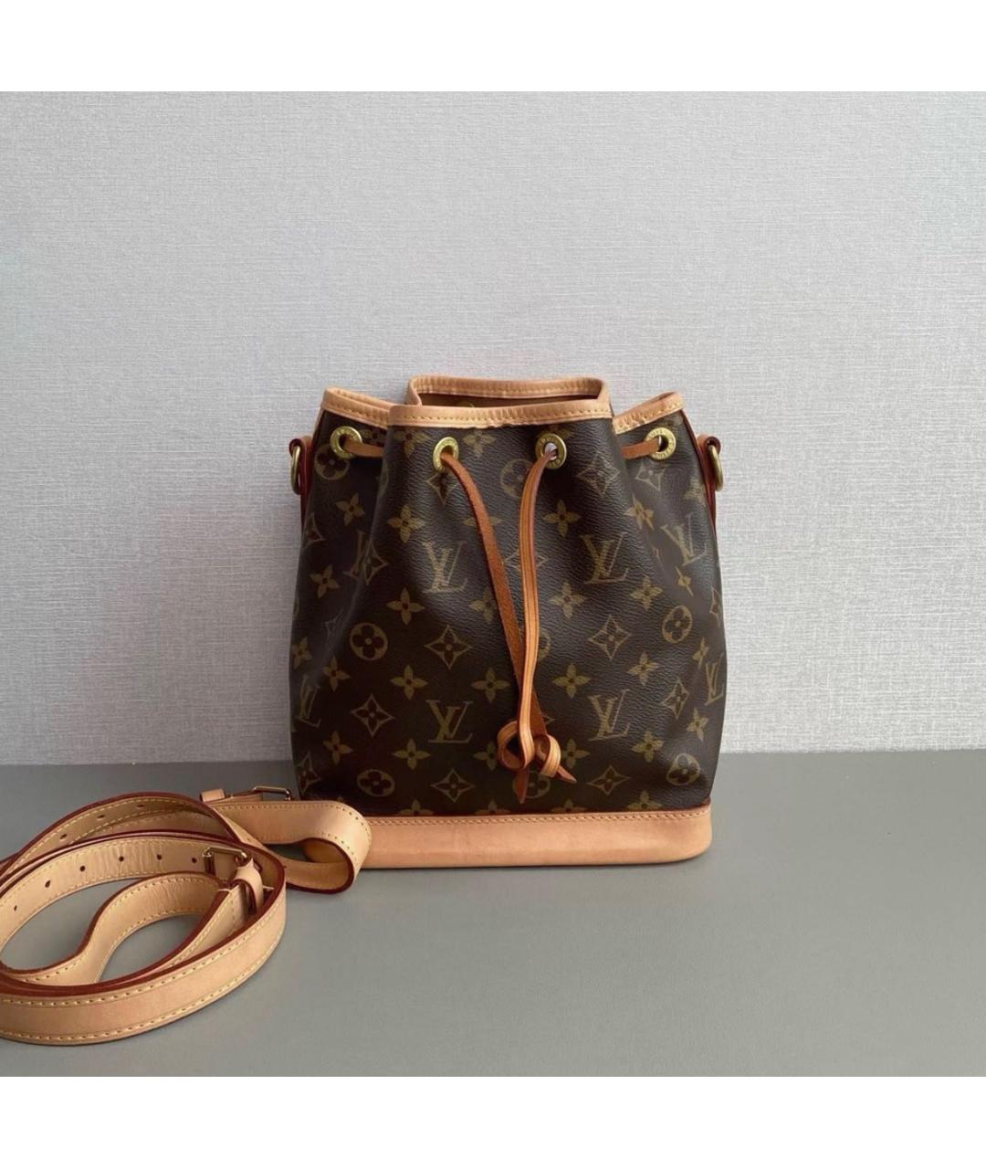 LOUIS VUITTON Коричневая кожаная сумка через плечо, фото 7