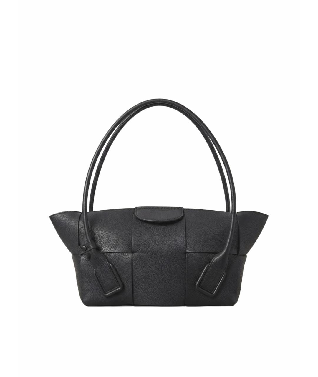 BOTTEGA VENETA Черная кожаная сумка с короткими ручками, фото 1