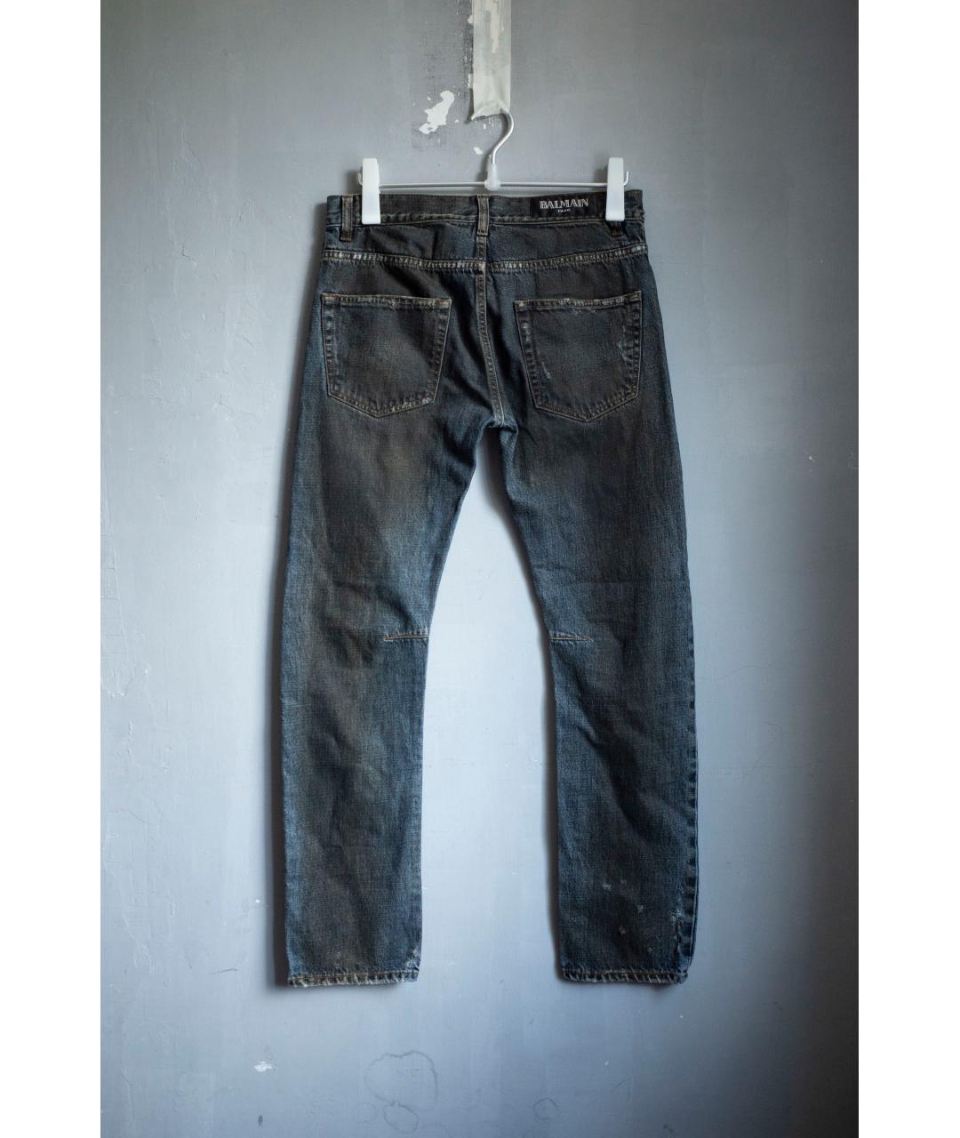 BALMAIN Синие хлопковые джинсы скинни, фото 2