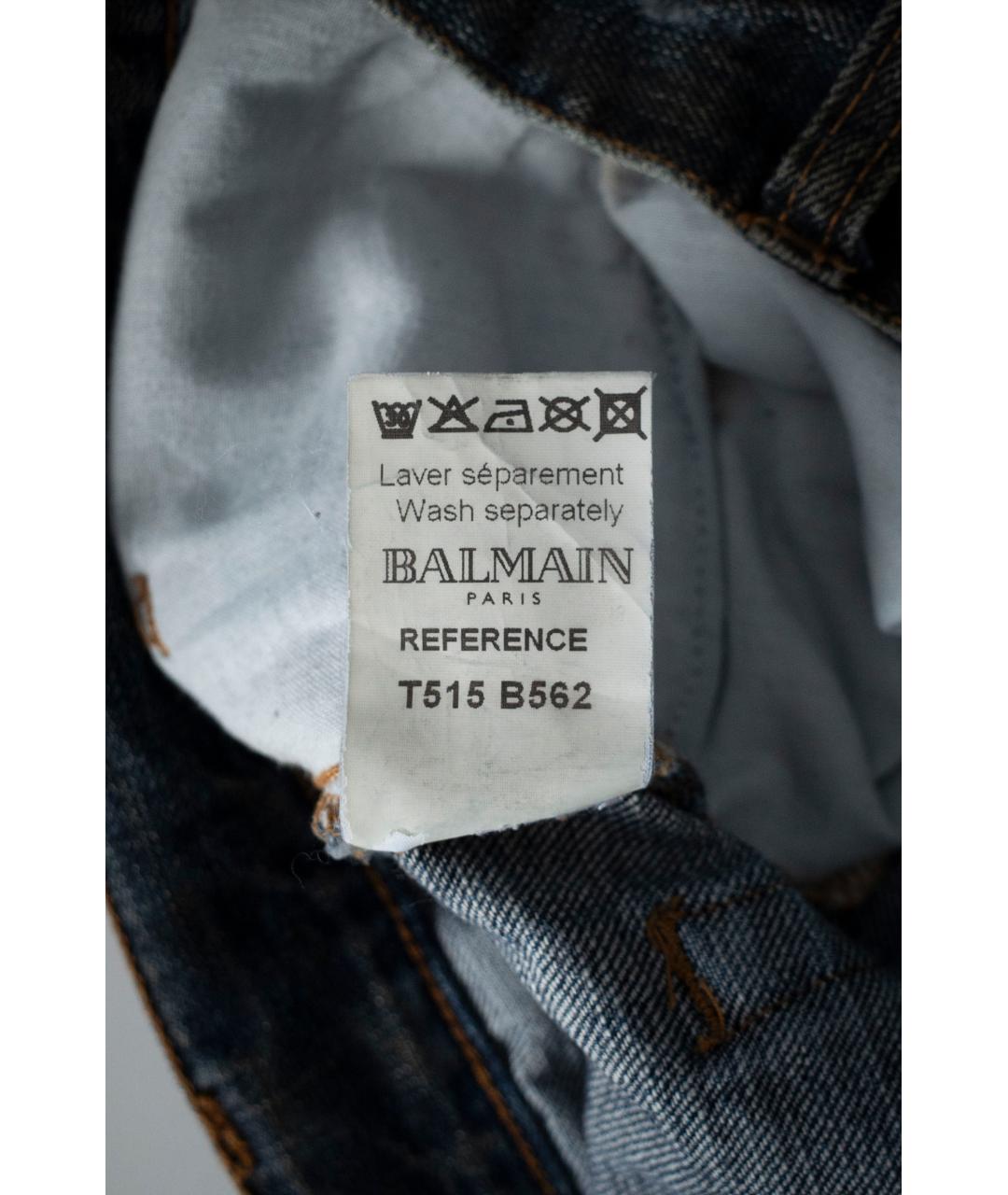 BALMAIN Синие хлопковые джинсы скинни, фото 9