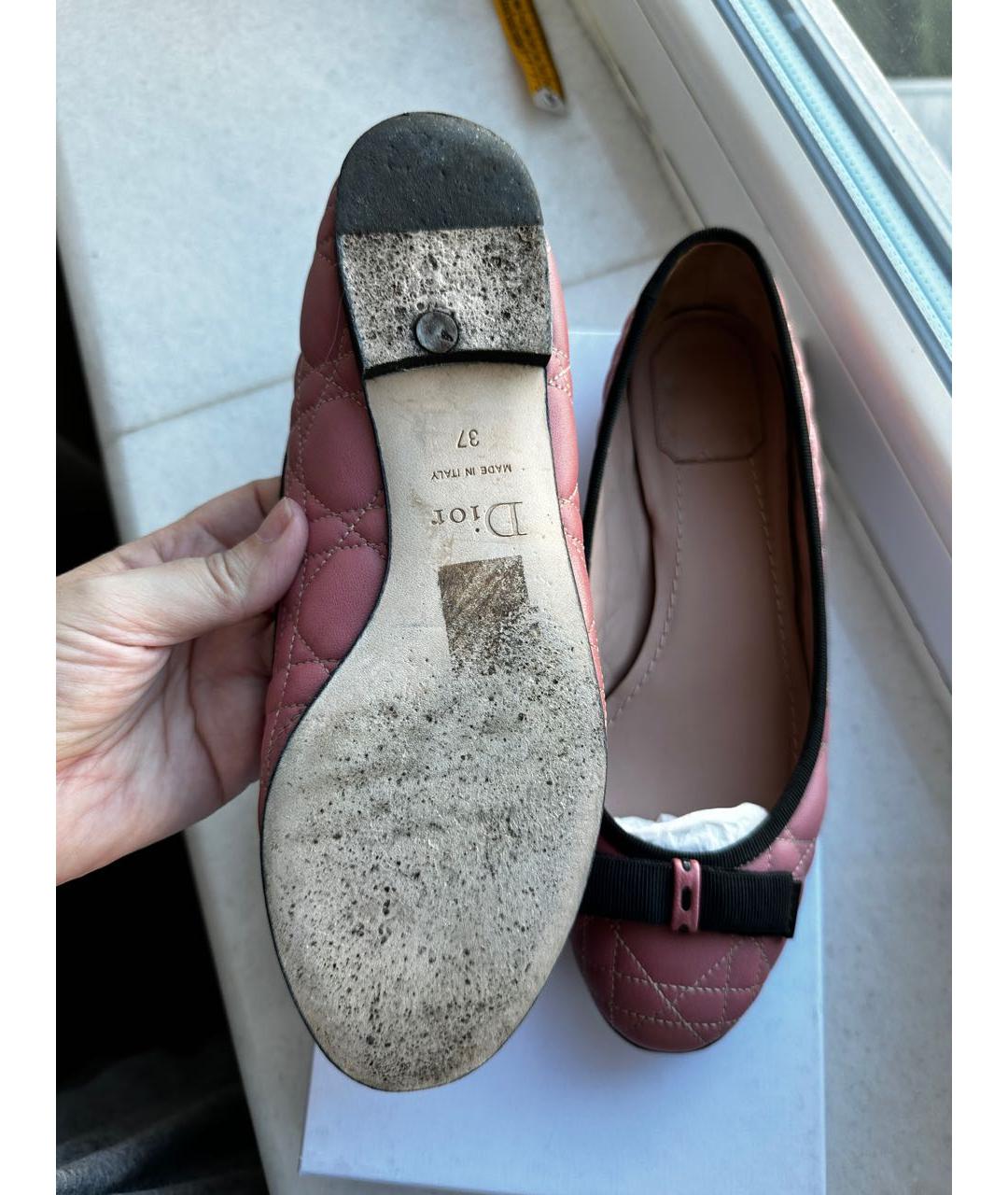 CHRISTIAN DIOR Розовые кожаные балетки, фото 5