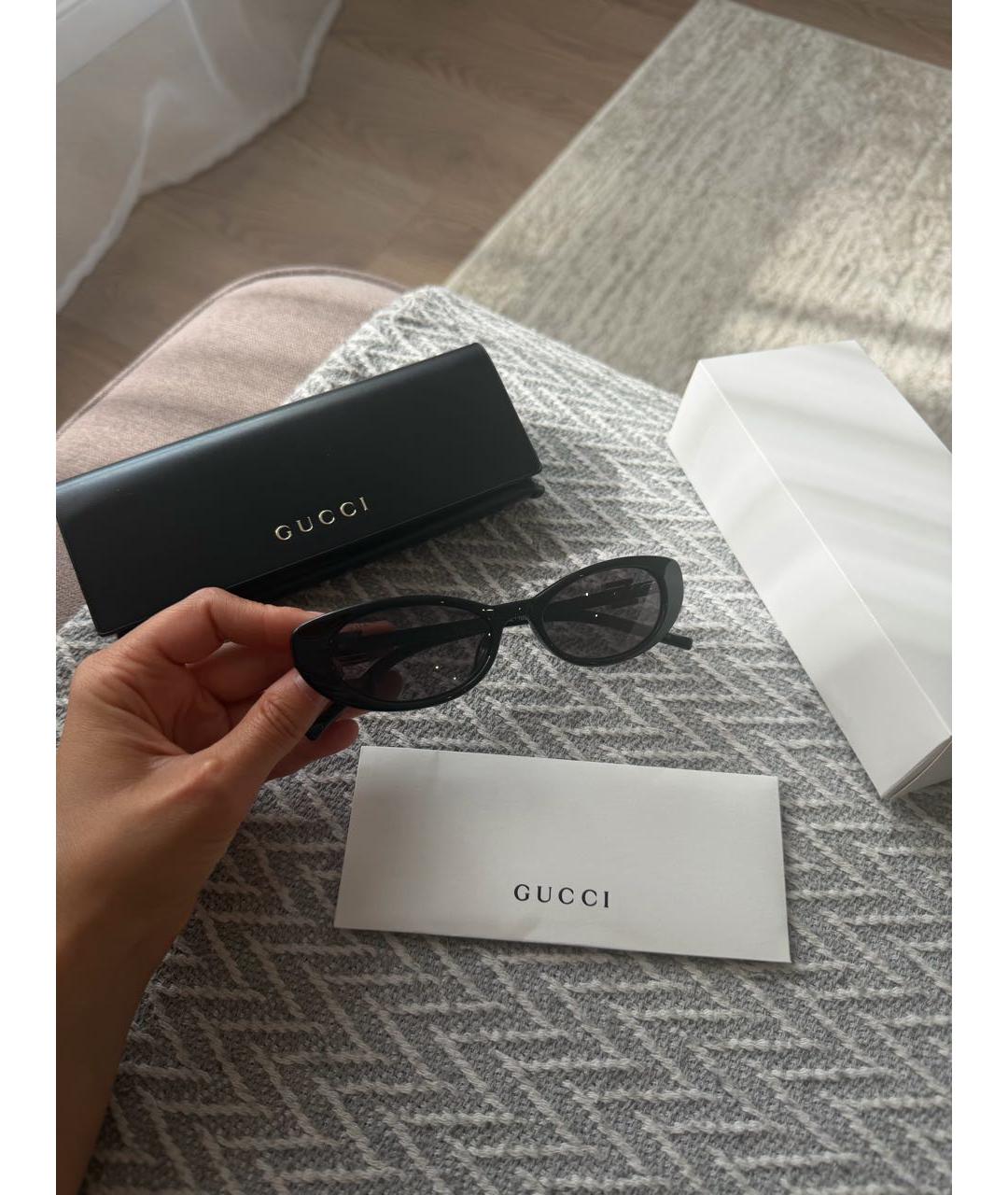 GUCCI Черные пластиковые солнцезащитные очки, фото 4