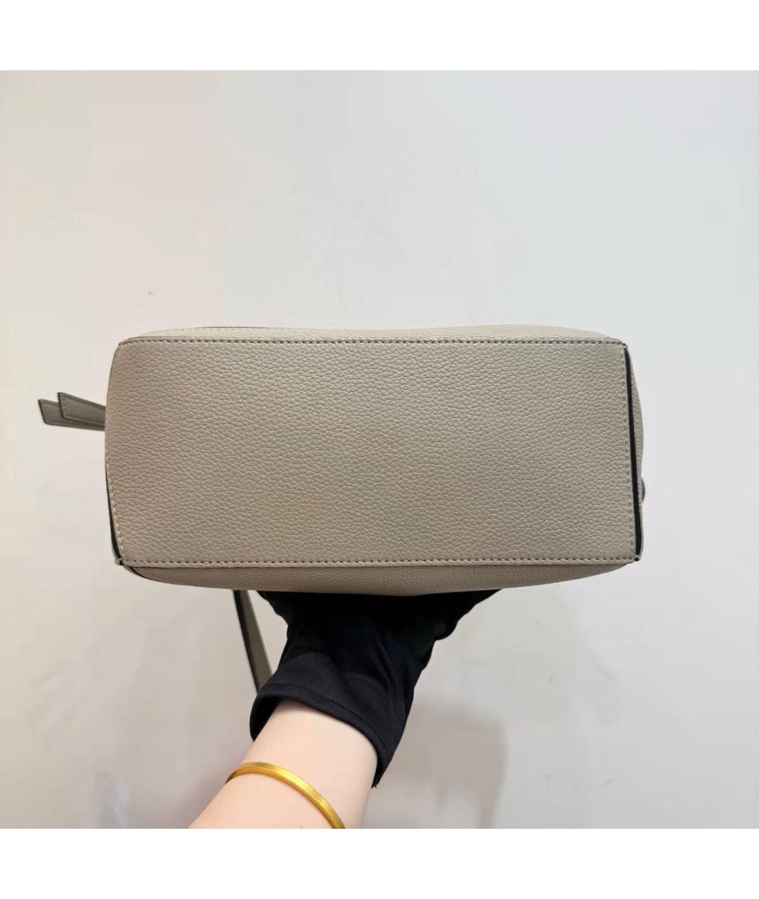 LOEWE Бежевая кожаная сумка тоут, фото 6