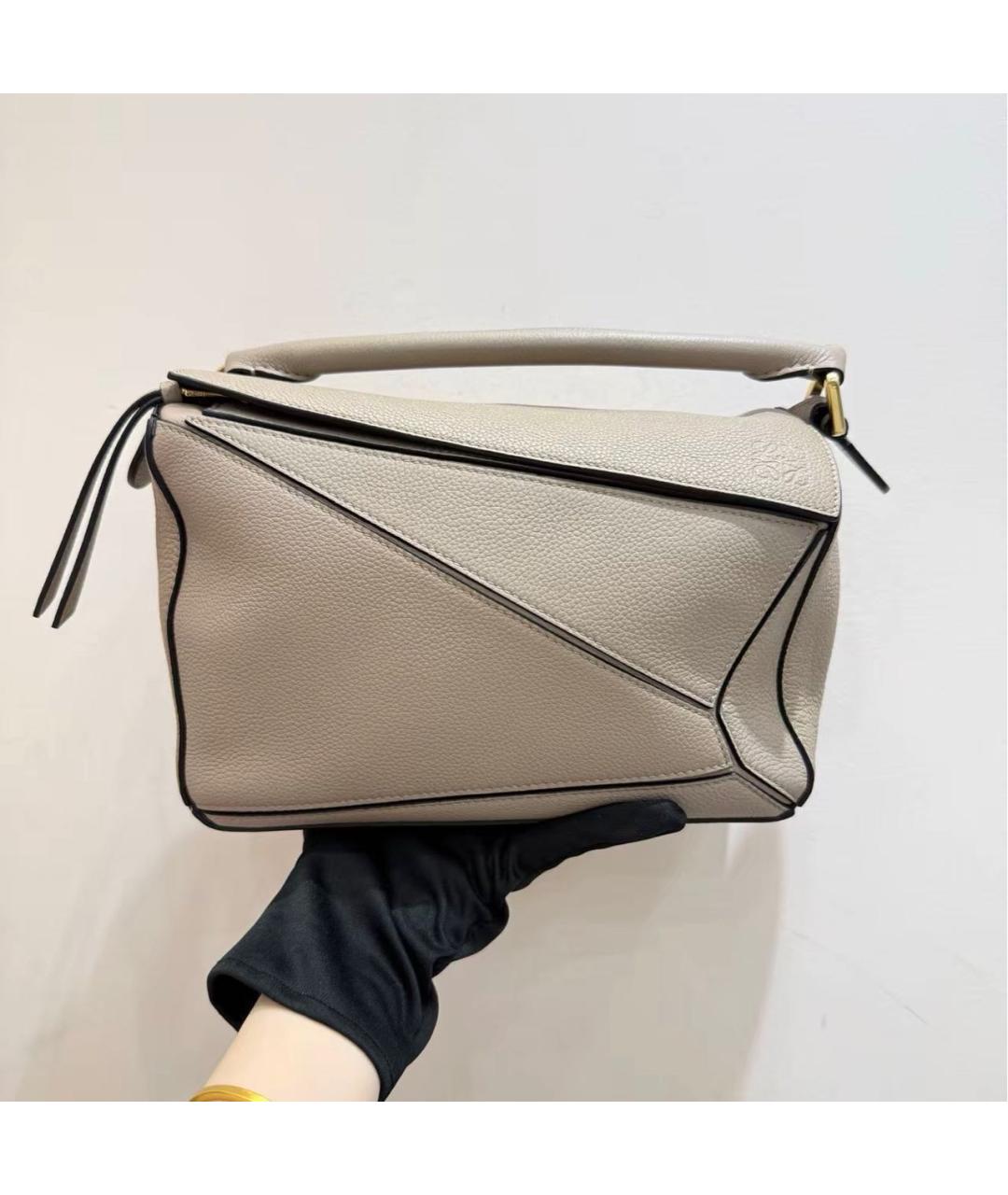 LOEWE Бежевая кожаная сумка тоут, фото 2