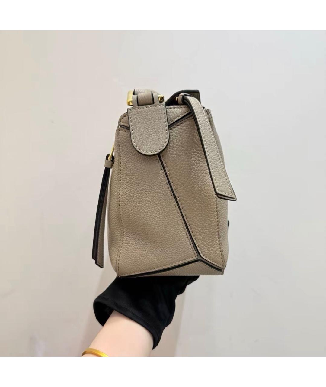 LOEWE Бежевая кожаная сумка тоут, фото 5