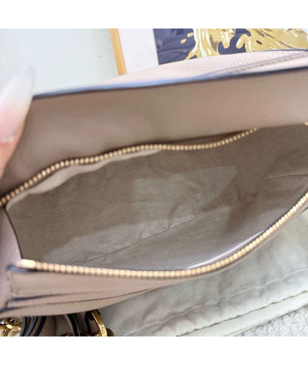 LOEWE Бежевая кожаная сумка тоут, фото 7