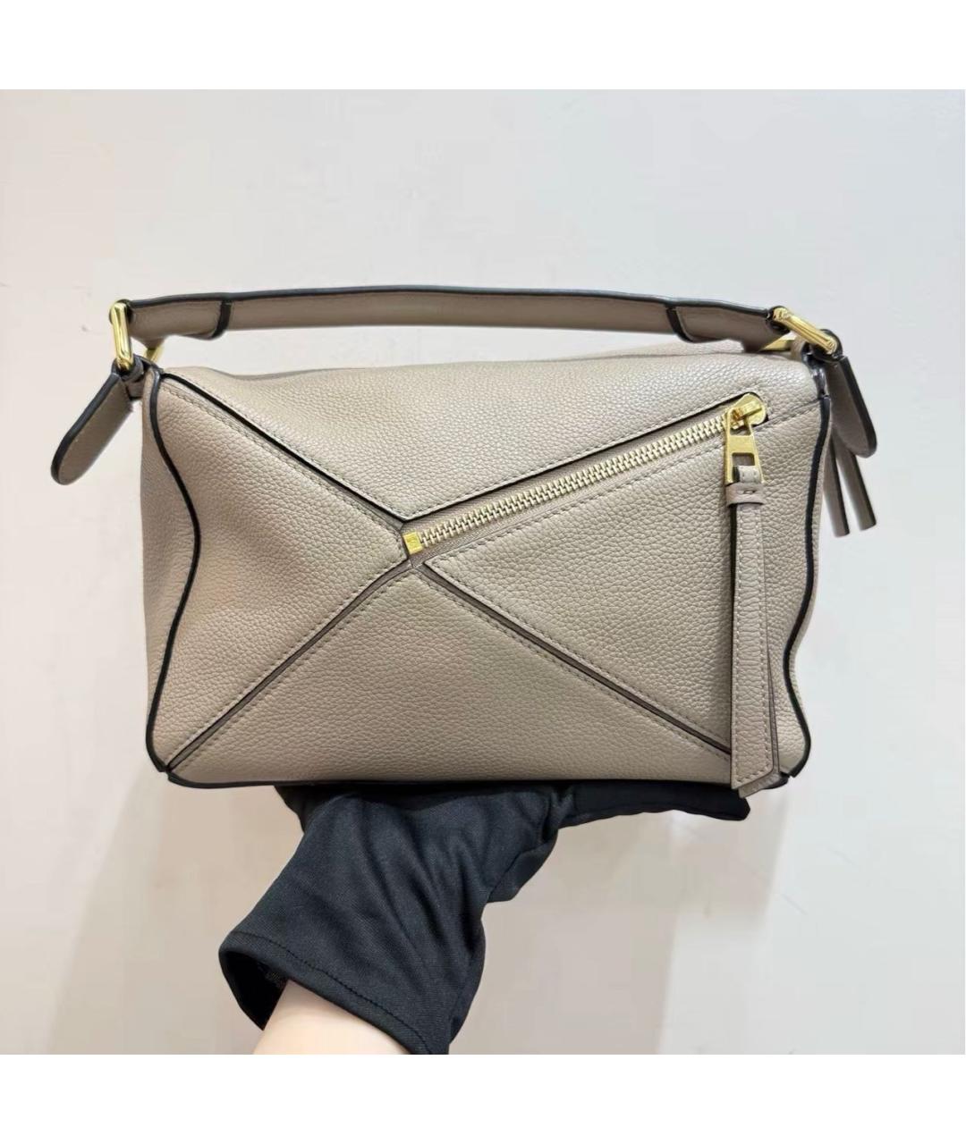 LOEWE Бежевая кожаная сумка тоут, фото 3
