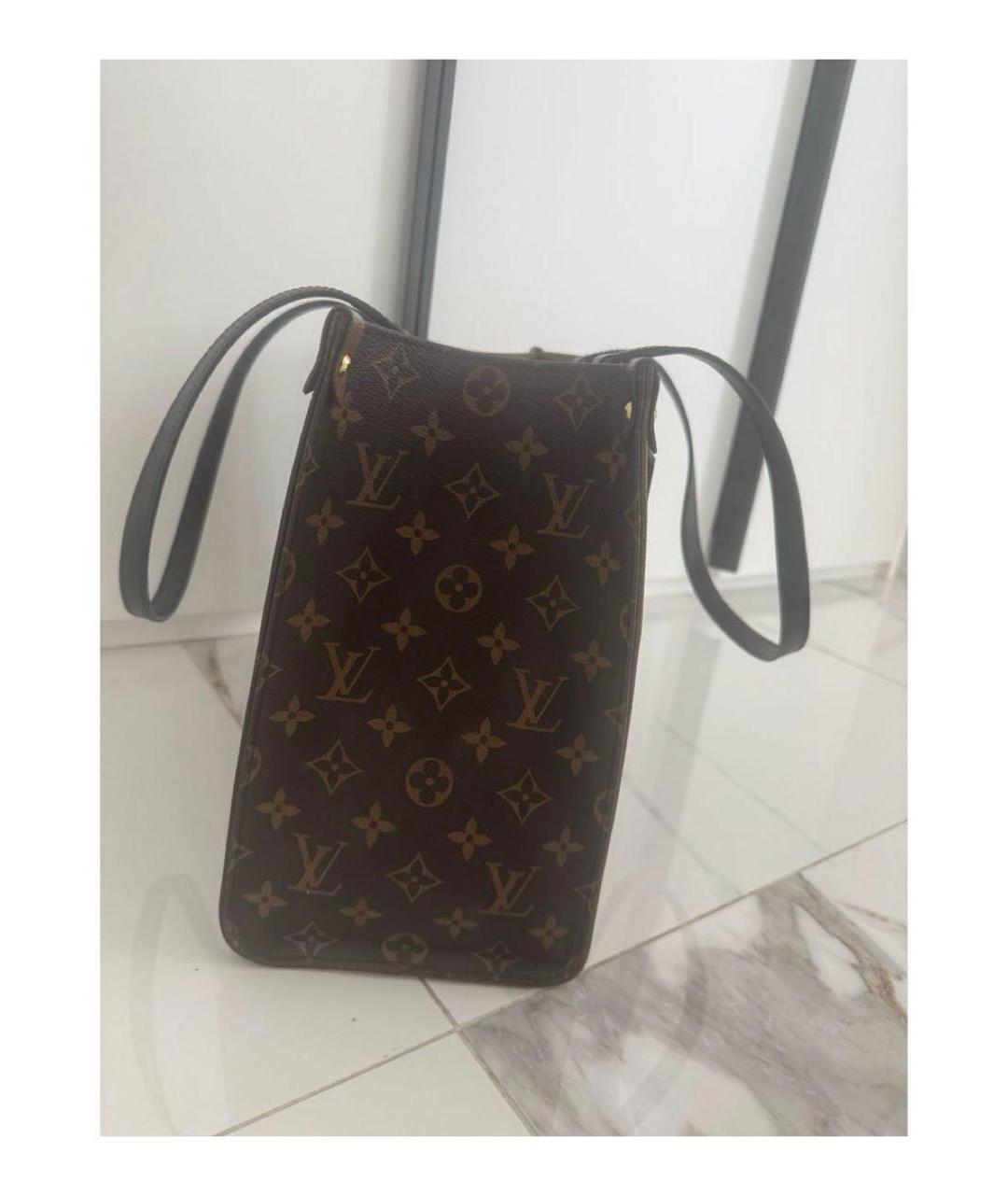 LOUIS VUITTON Коричневая сумка тоут из канвы, фото 3