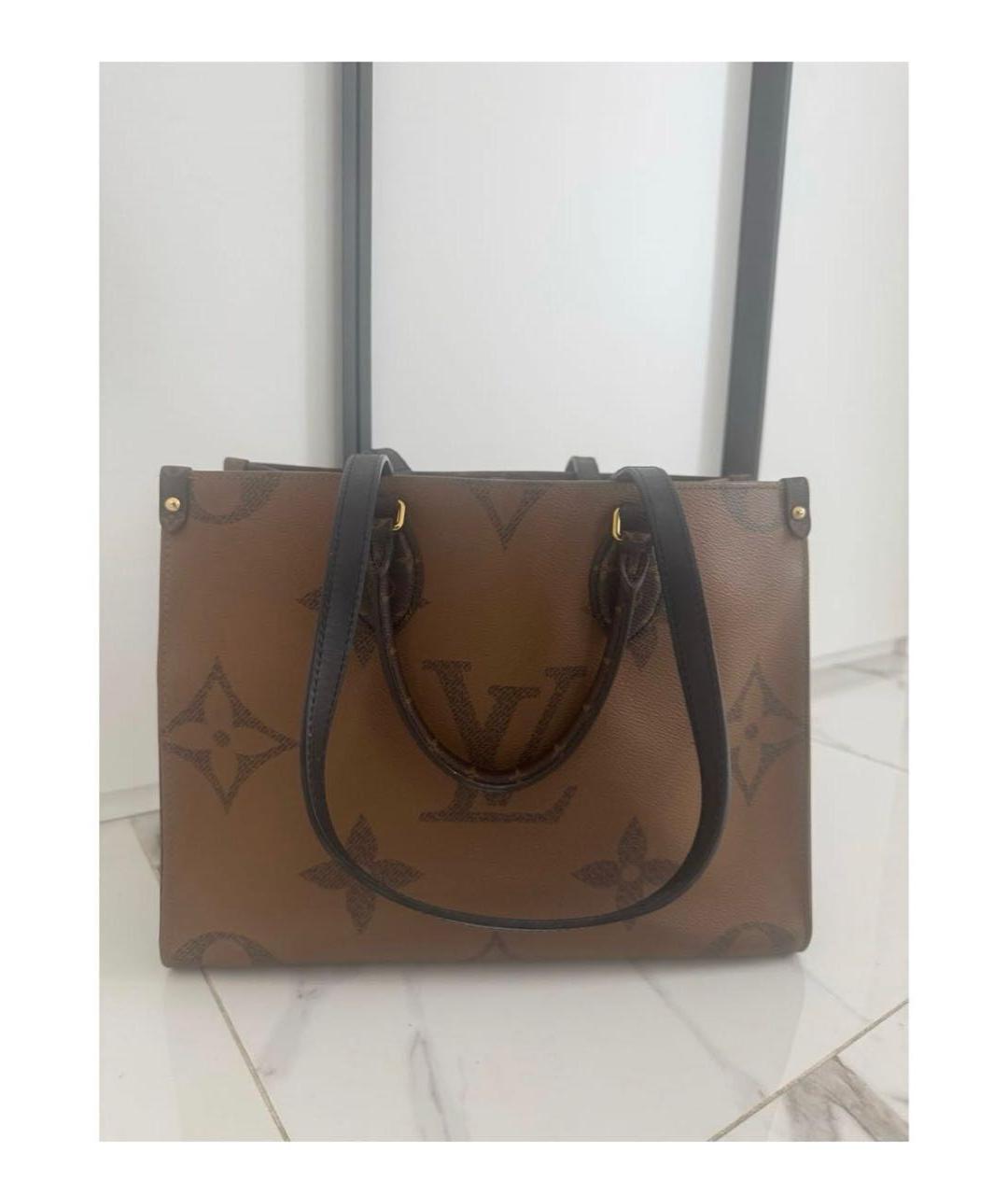 LOUIS VUITTON Коричневая сумка тоут из канвы, фото 5
