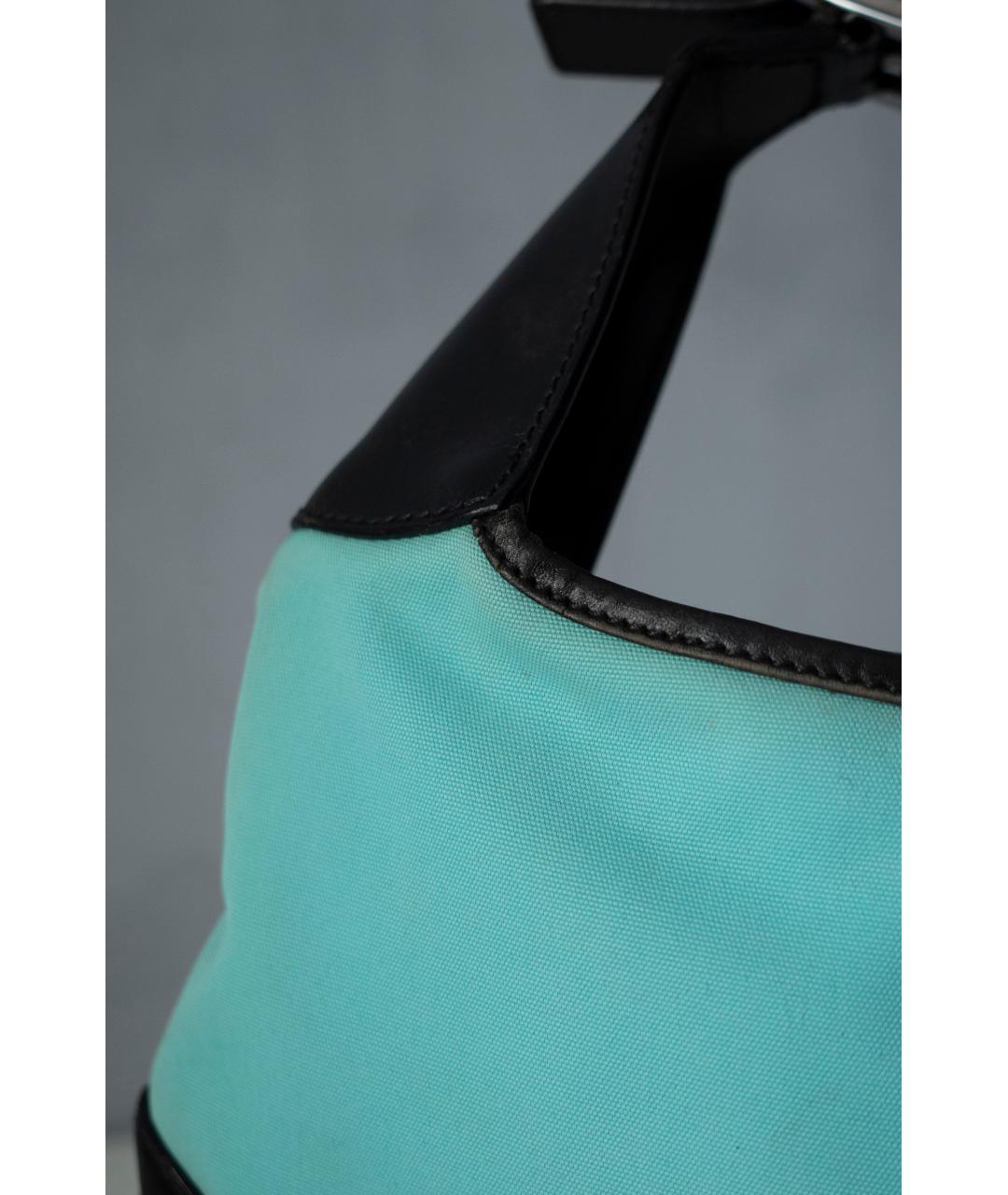GUCCI Голубая кожаная сумка с короткими ручками, фото 6