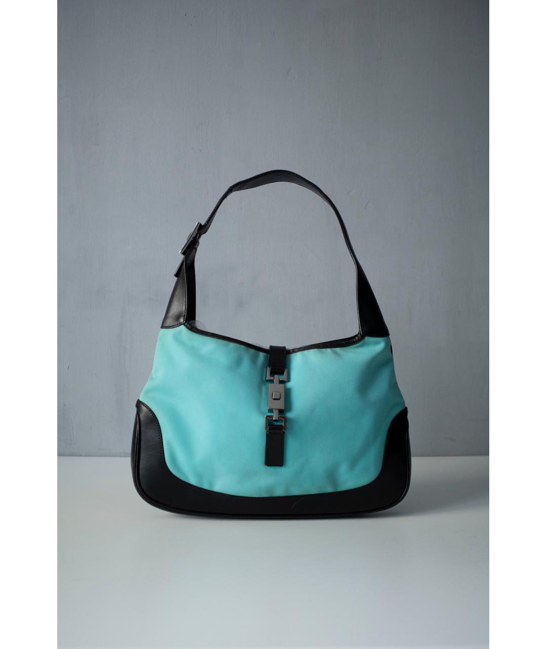 GUCCI Голубая кожаная сумка с короткими ручками, фото 10