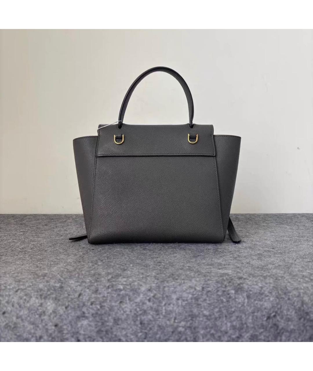 CELINE Антрацитовая кожаная сумка через плечо, фото 2