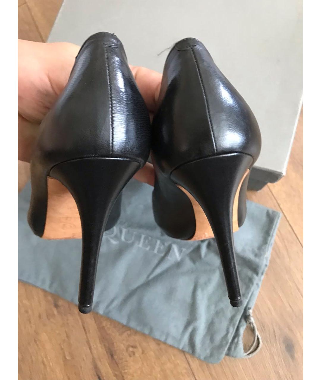 ALEXANDER MCQUEEN Черные кожаные туфли, фото 3